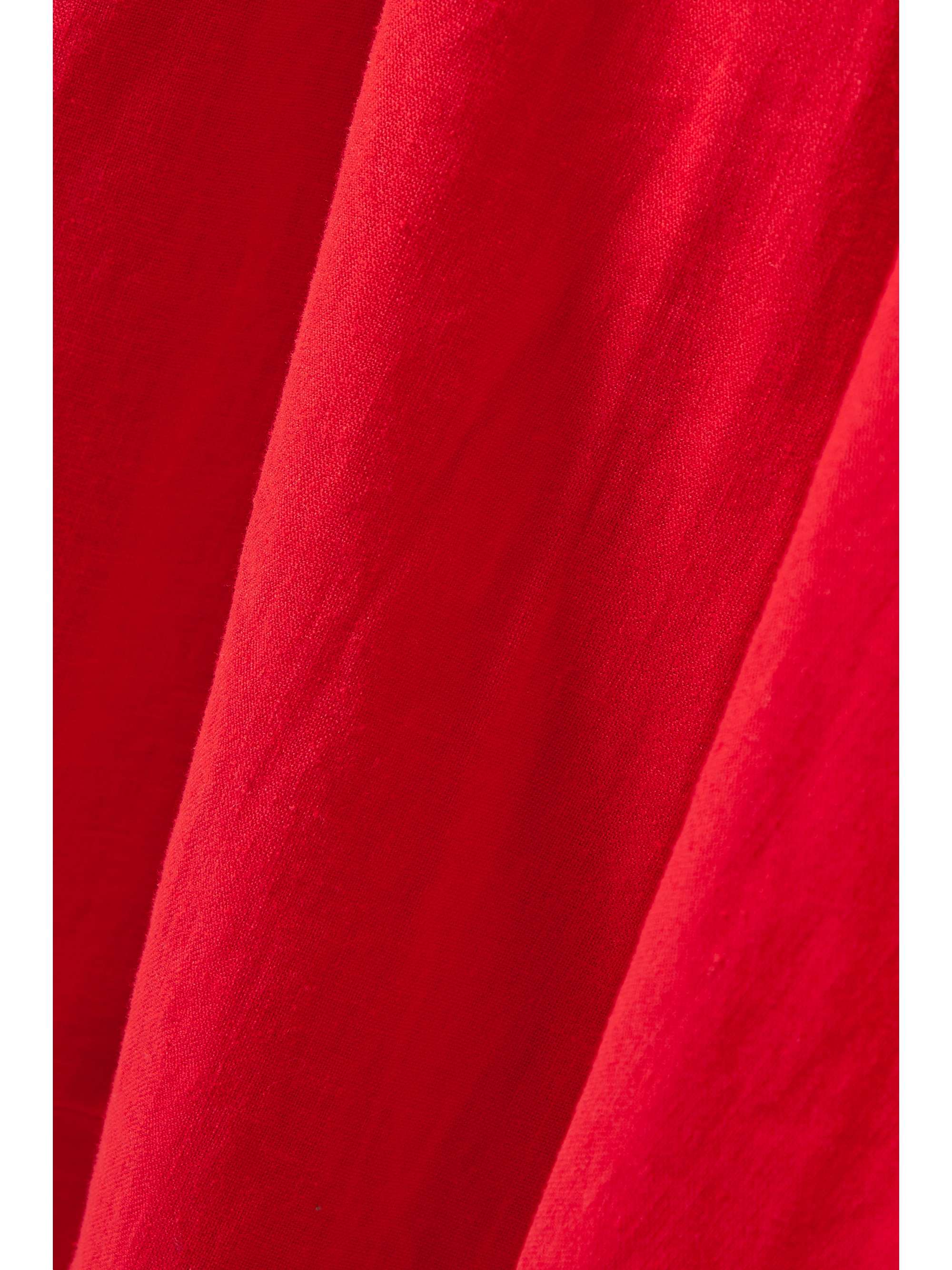 FARM RIO One-shoulder cutout linen-blend midi dress