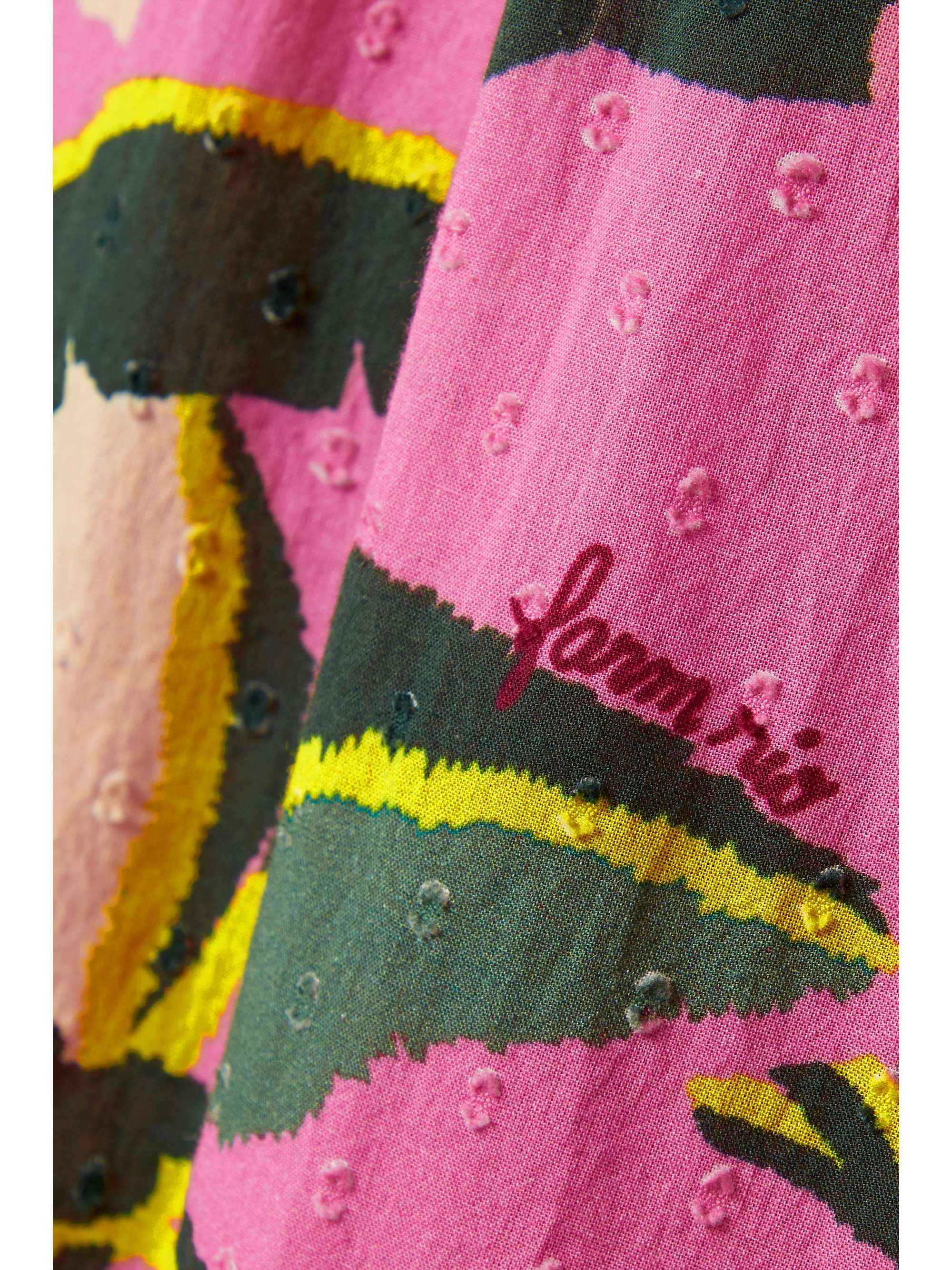 FARM RIO Pleated printed fil coupé cotton maxi dress