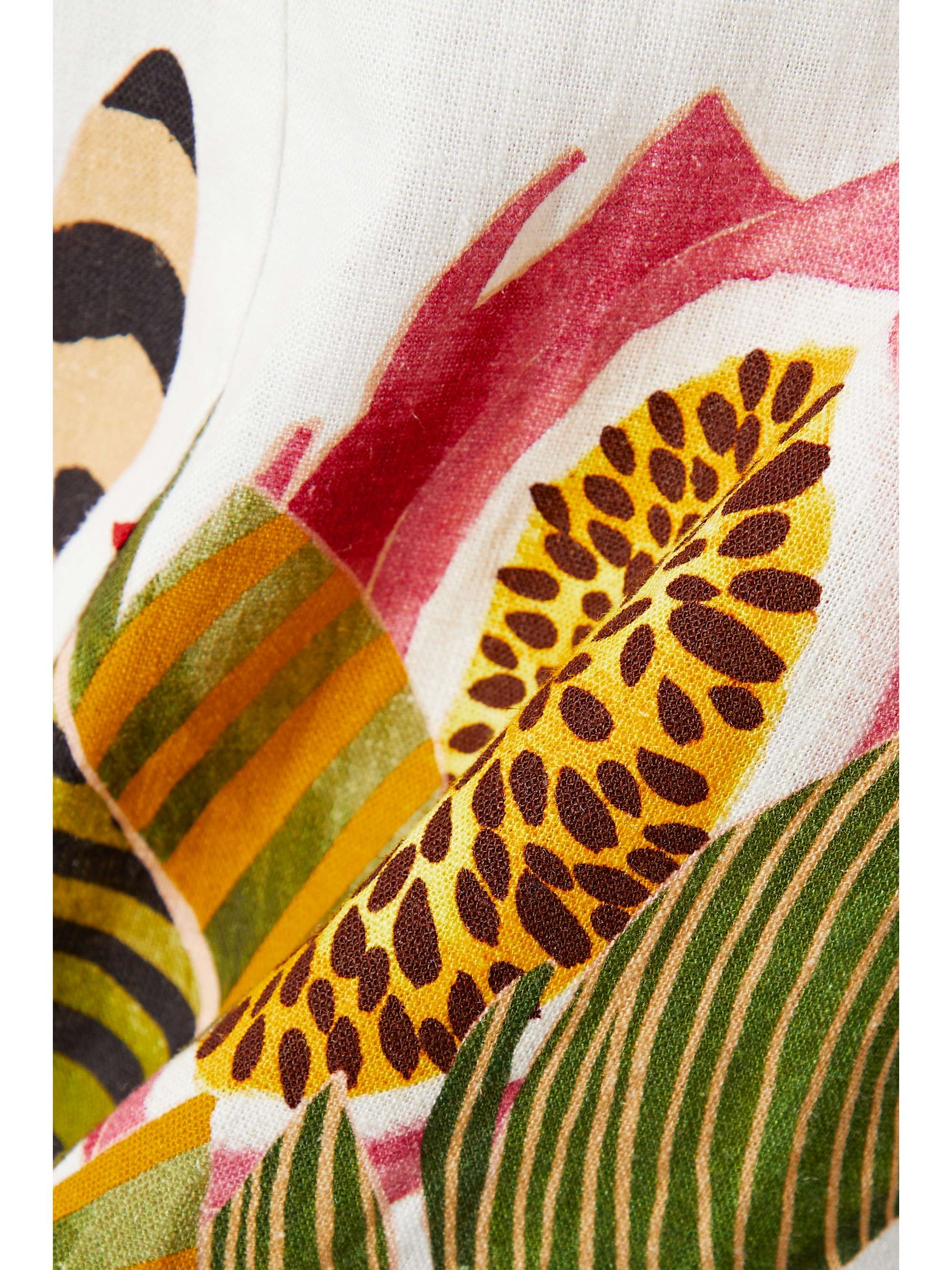 FARM RIO Ruffled printed linen-blend mini dress