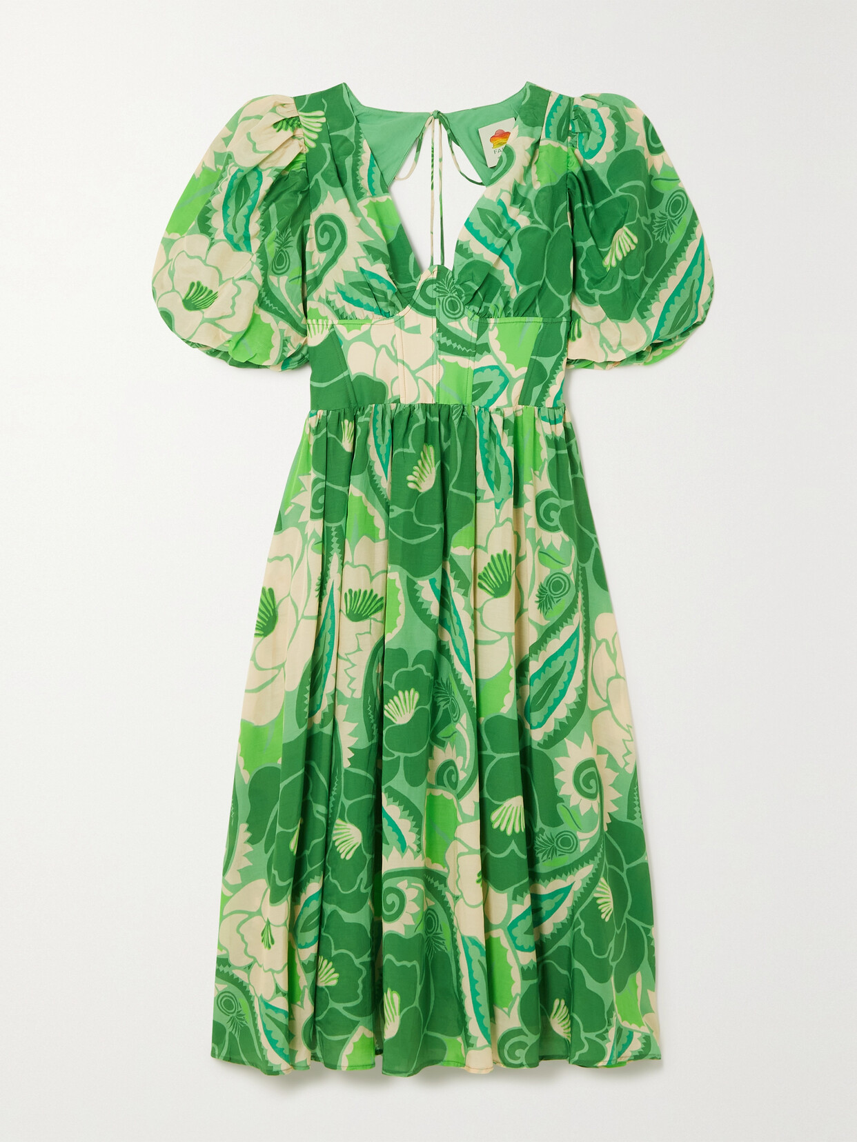 Farm Rio - Tropical Groove Floral-print Cotton-blend Midi Dress - Green