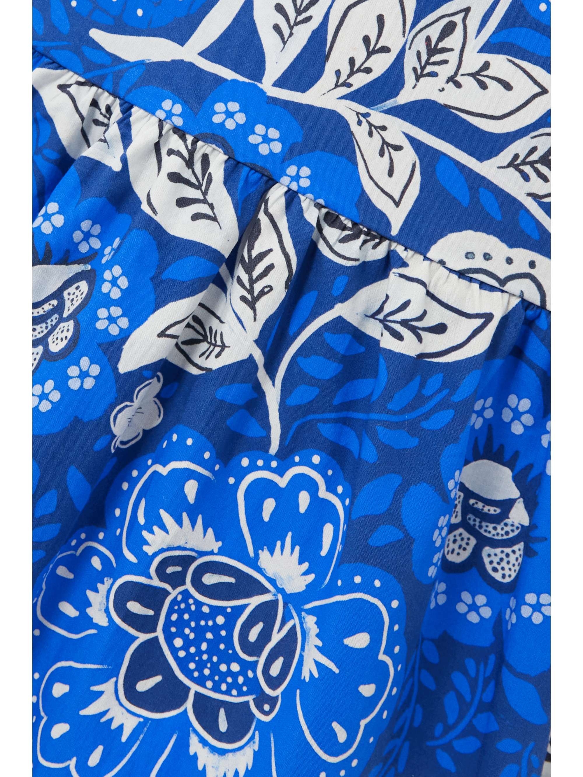 FARM RIO Tiered floral-print cotton-poplin midi dress