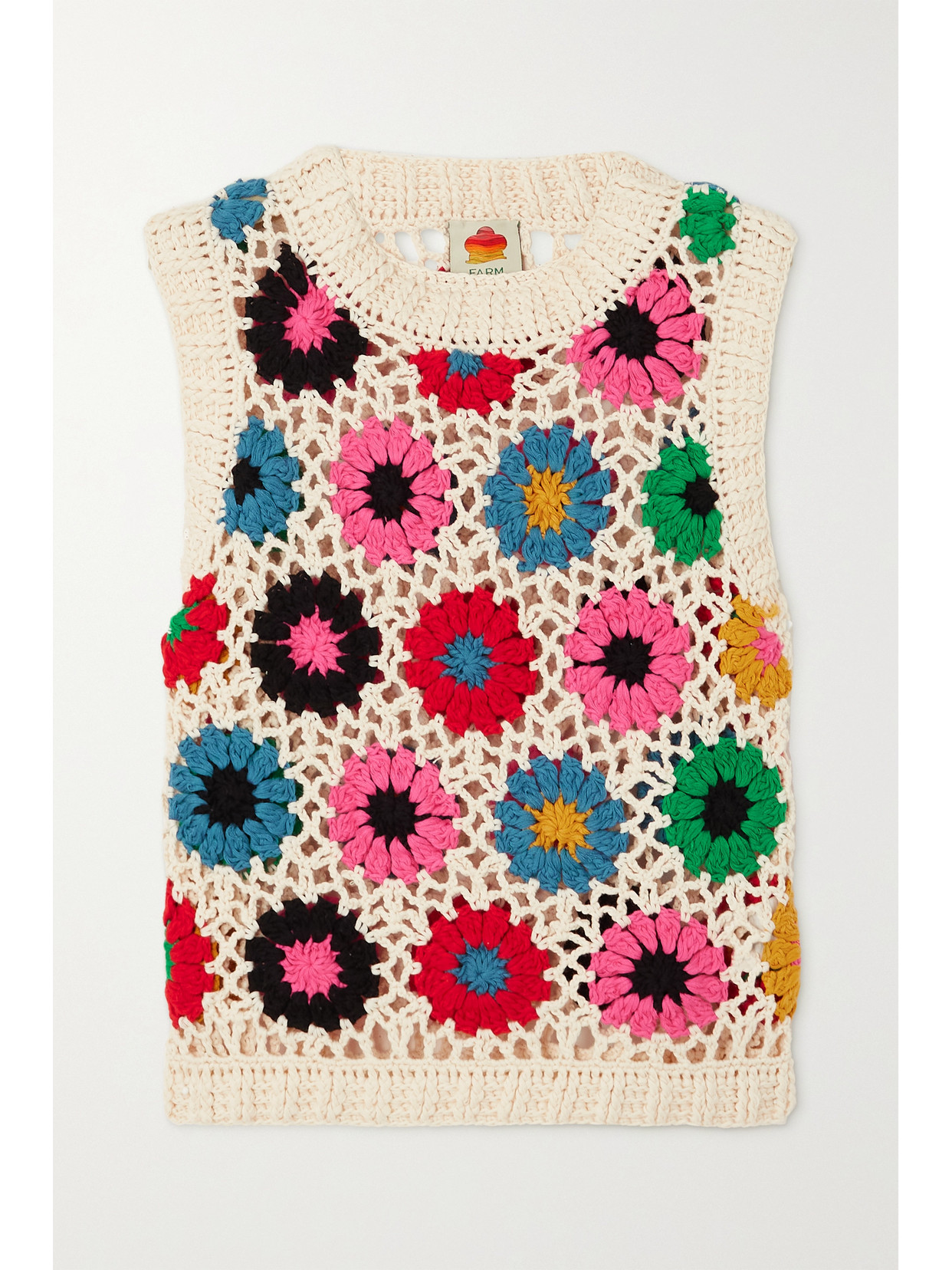 Farm Rio - Crocheted Cotton Vest - Pink