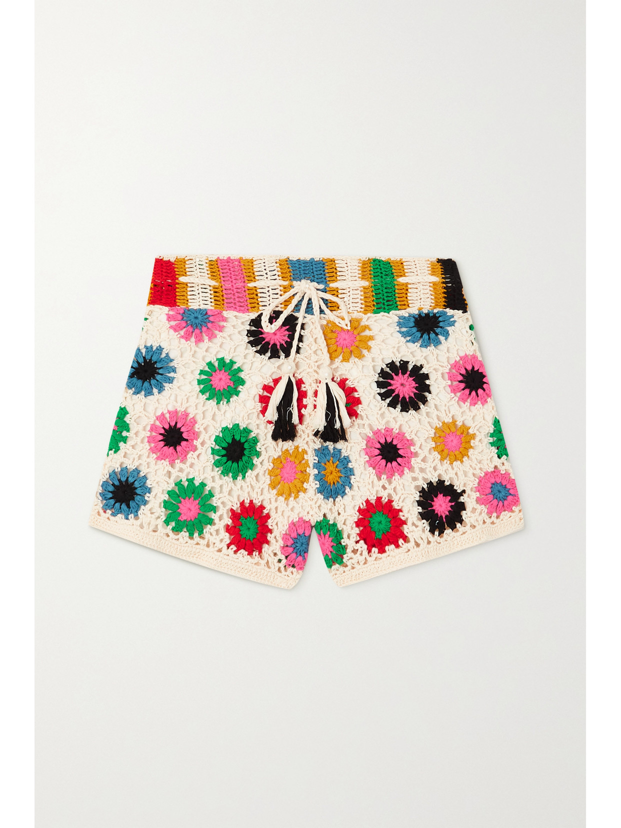 Farm Rio Crocheted Cotton Shorts In Pink
