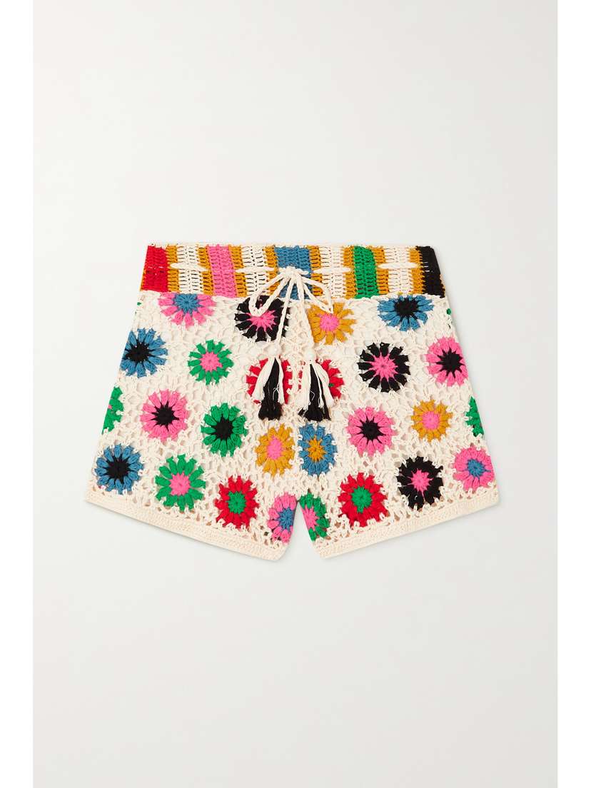Farm Rio Crocheted Cotton Shorts