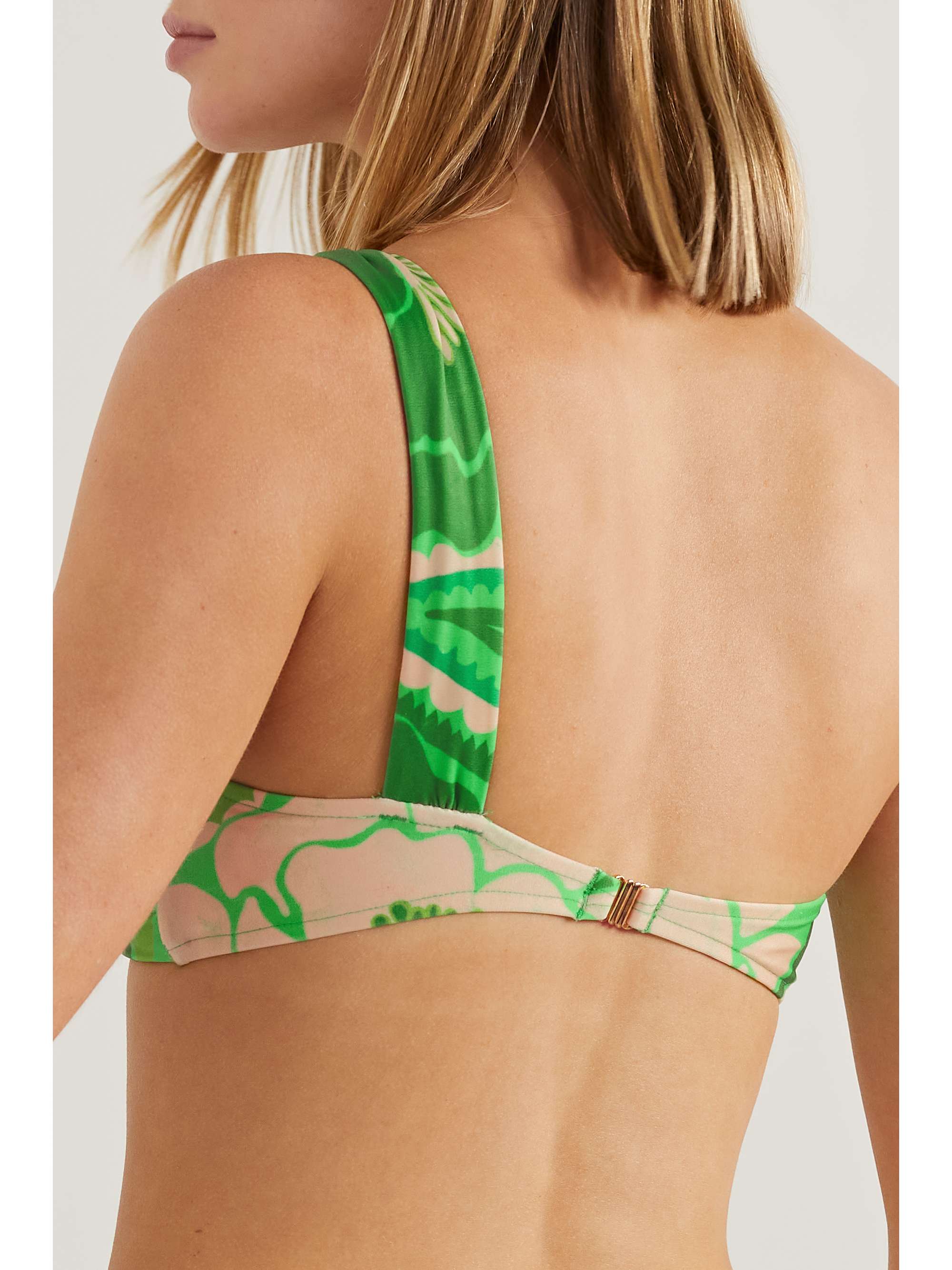 FARM RIO One-shoulder printed bikini top