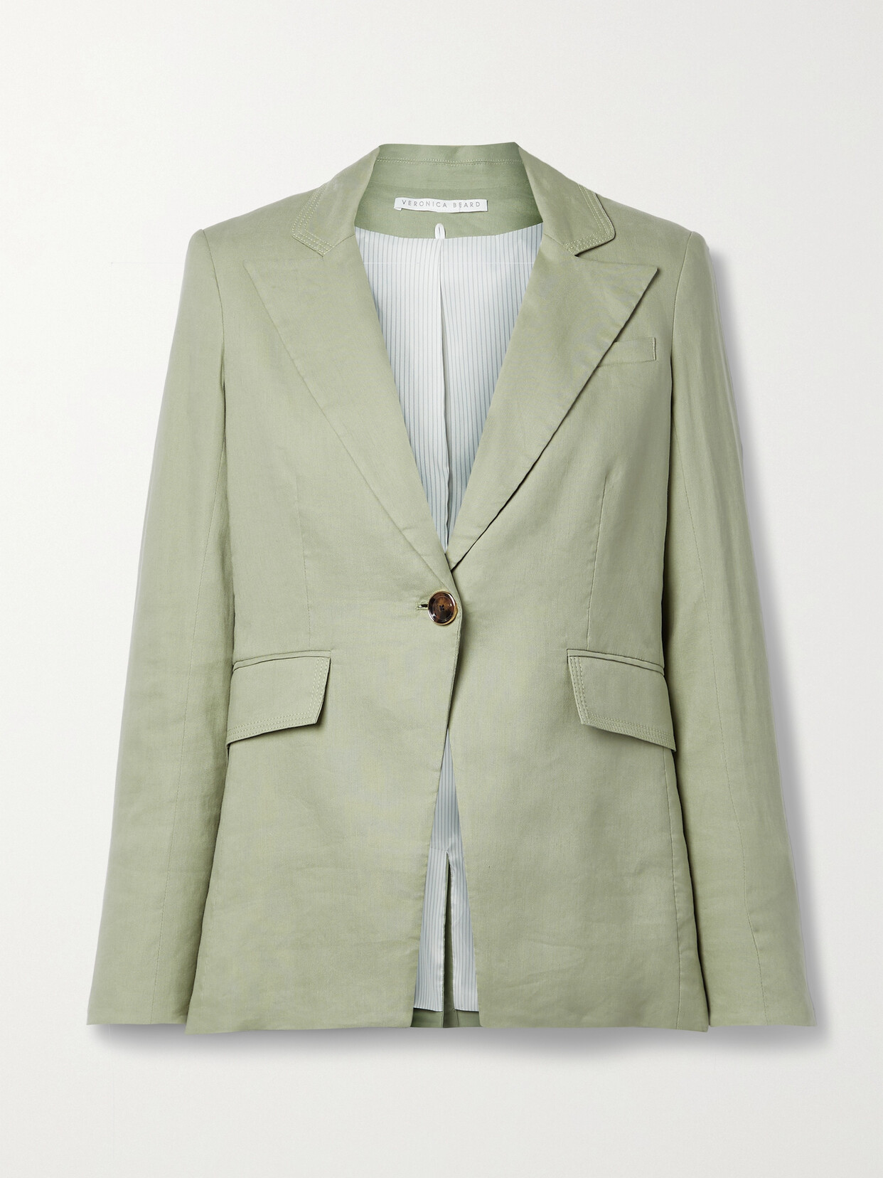 Veronica Beard - Sedgwick Dickey Stretch Linen And Tencel-blend Voile Blazer - Green