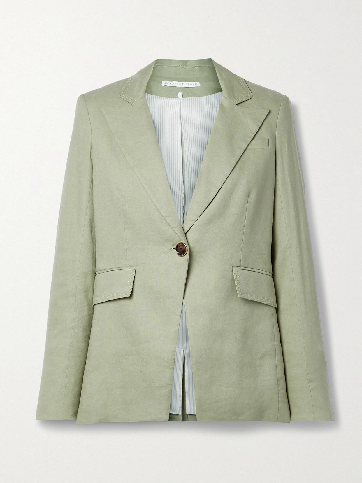 Veronica Beard - Sedgwick Dickey Stretch Linen And Tencel-blend Voile Blazer - Green