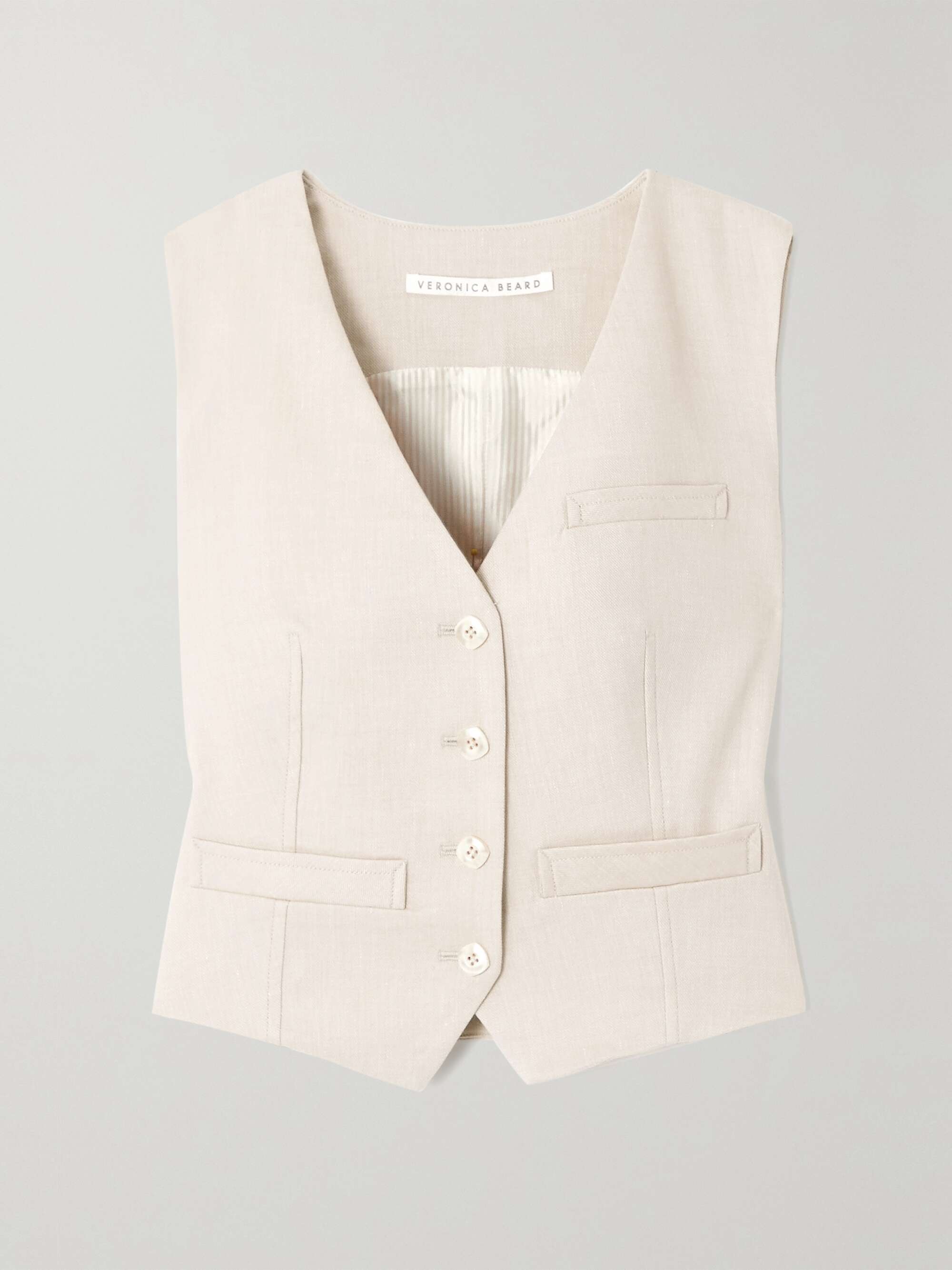 VERONICA BEARD Bennett linen-blend twill vest | NET-A-PORTER