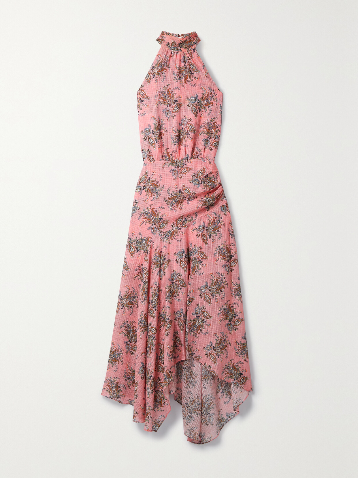 Veronica Beard - Leia Floral-print Silk Halterneck Midi Dress - Pink