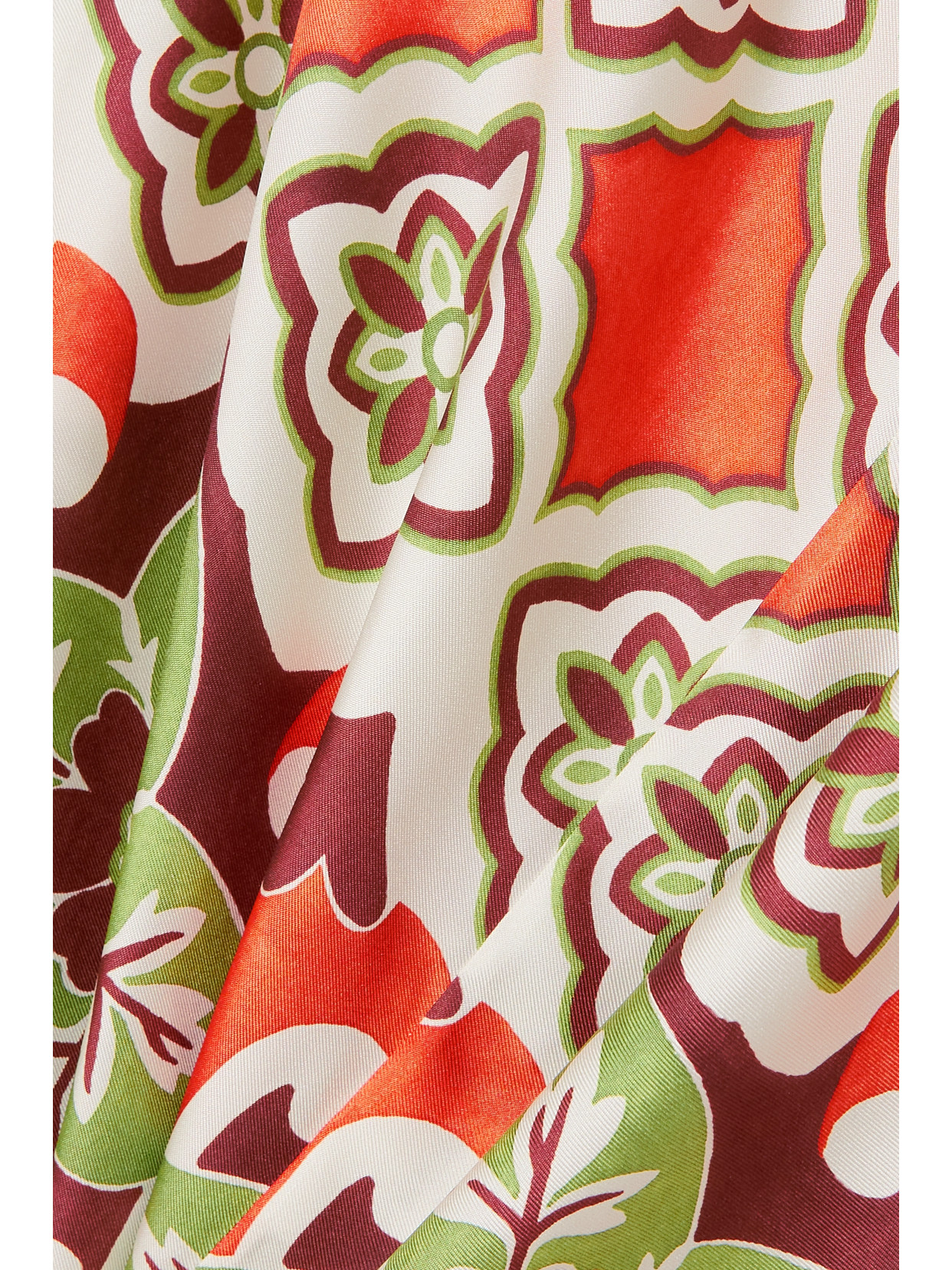 La Doublej Printed Silk-twill Shirt In Orange