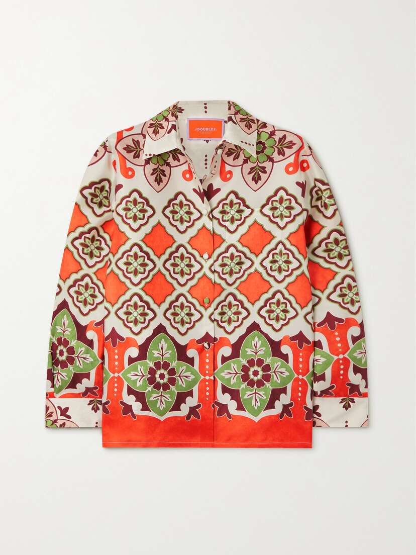 La DoubleJ Printed Silk-twill Shirt