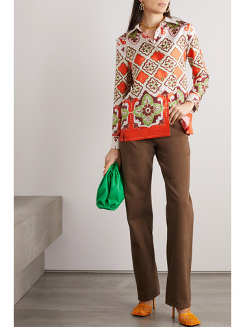 La DoubleJ Printed silk-twill shirt