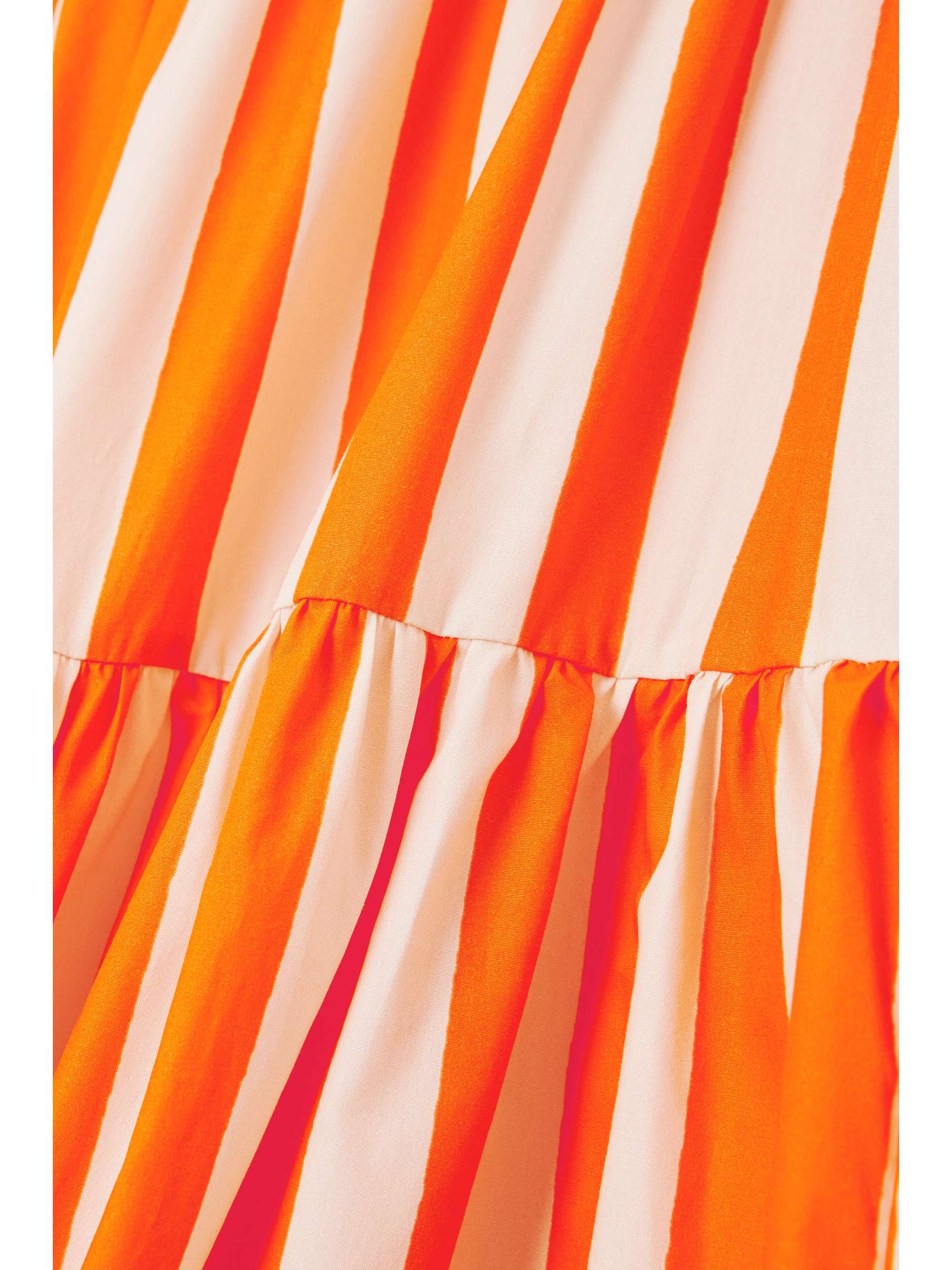 LA DOUBLEJ Bellini tiered striped cotton-poplin maxi shirt dress