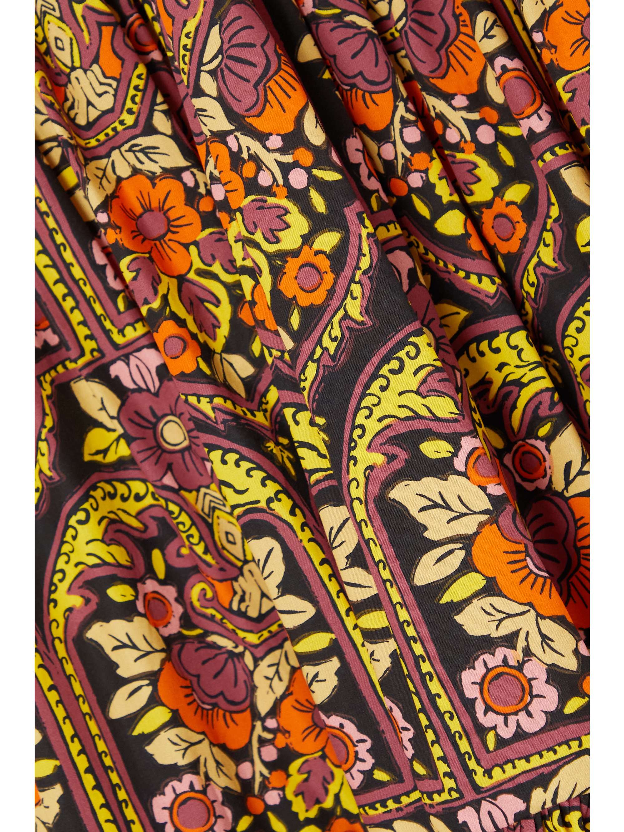 LA DOUBLEJ Tiered printed cotton-poplin maxi skirt