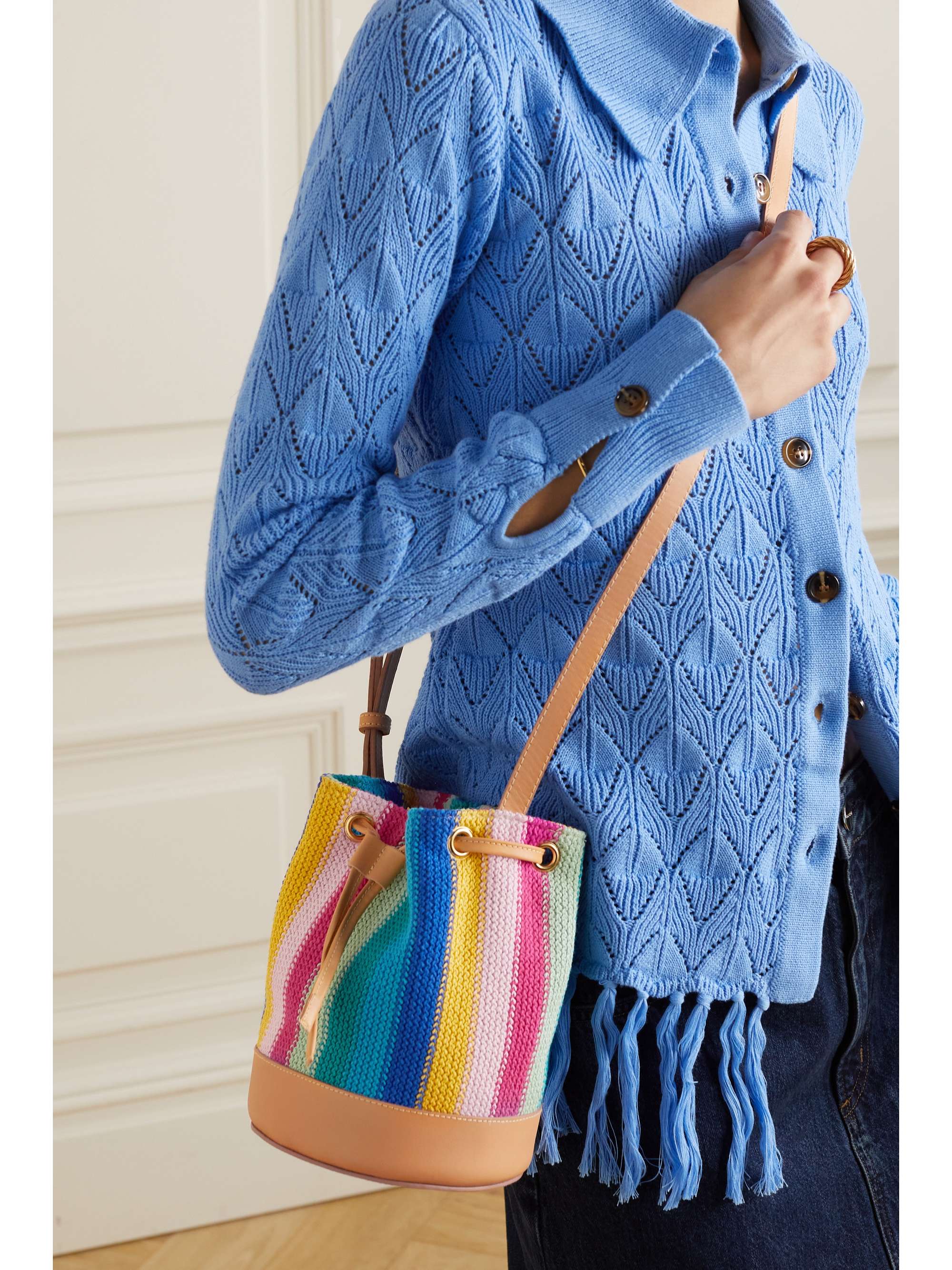 LA DOUBLEJ Sac seau en toile de coton à finitions en cuir