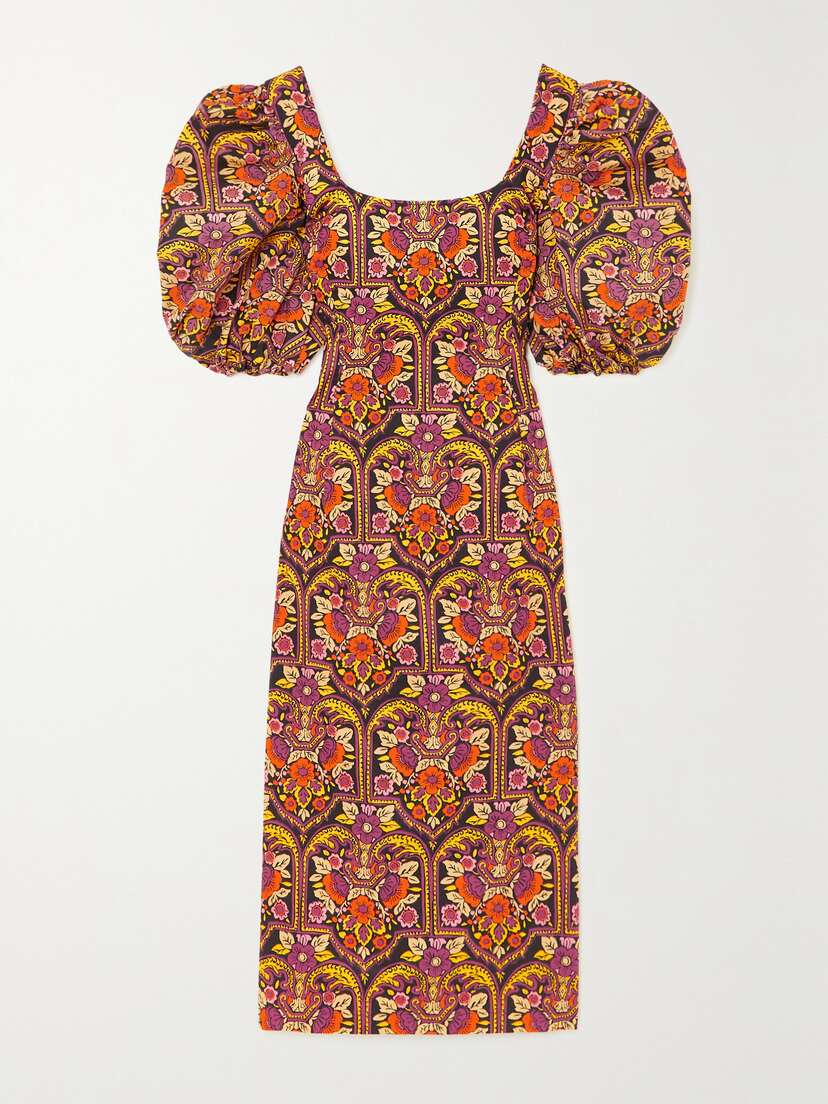 La DoubleJ Printed Cotton-blend Midi Dress - xx large