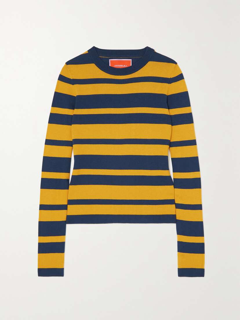 La DoubleJ Striped Cotton And Cashmere-blend Sweater - xx large