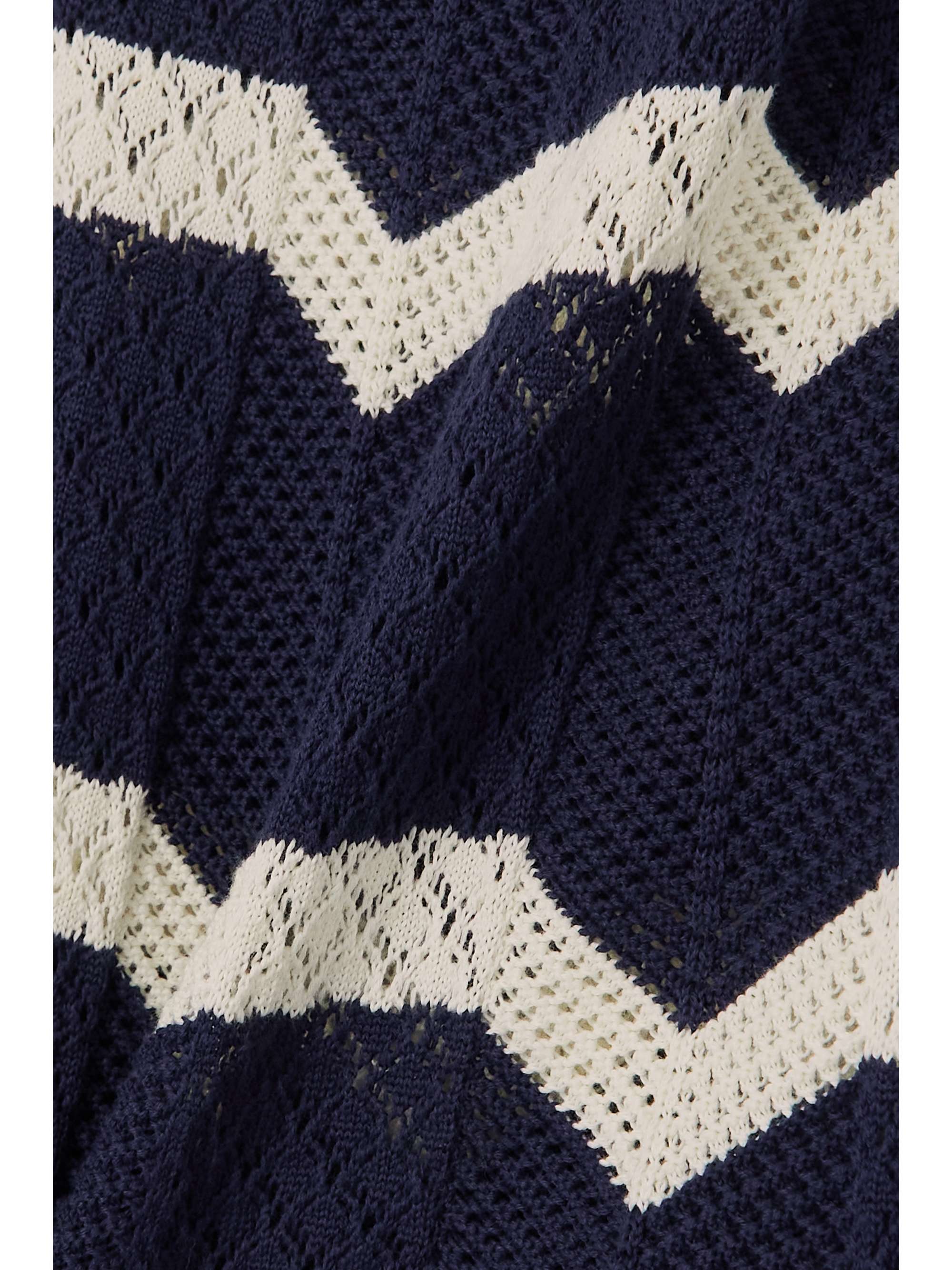 LA DOUBLEJ Striped crocheted cotton mini dress