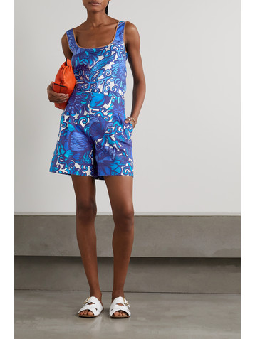 La DoubleJ Twirl printed silk-twill tank