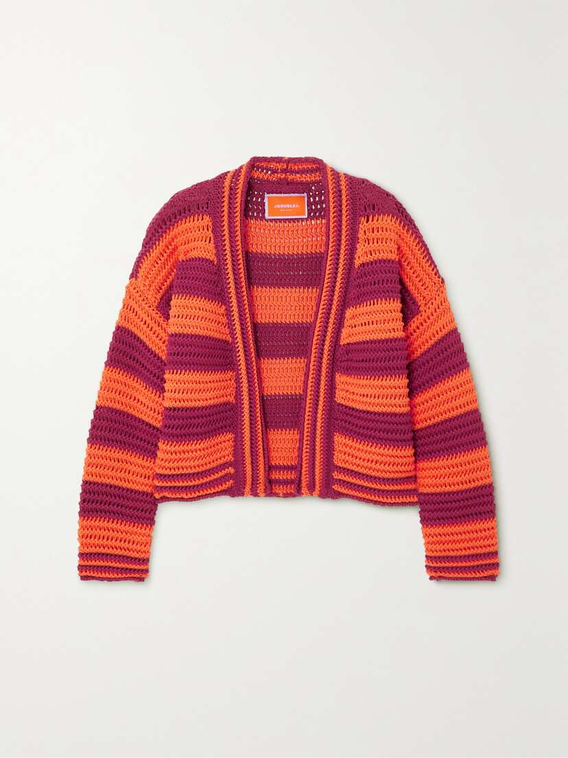 La DoubleJ Striped Cotton-blend Cardigan - xx large