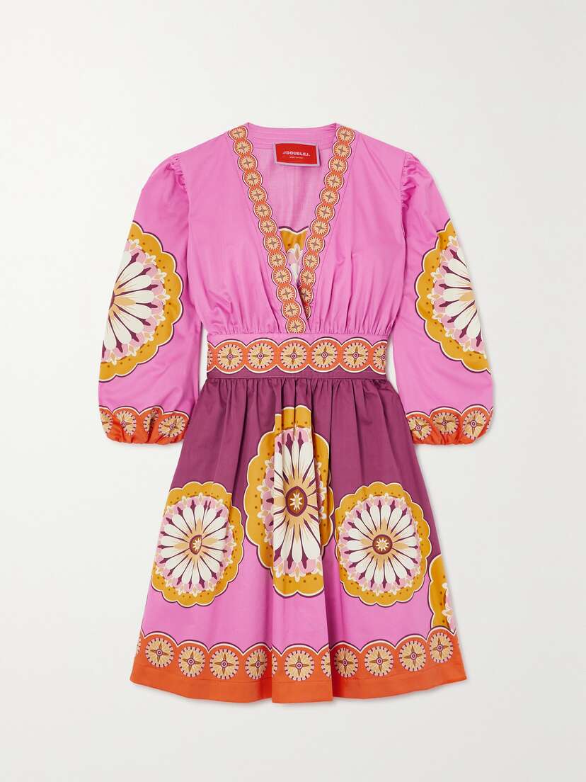 La DoubleJ Margherita Floral-print Cotton-poplin Mini Dress