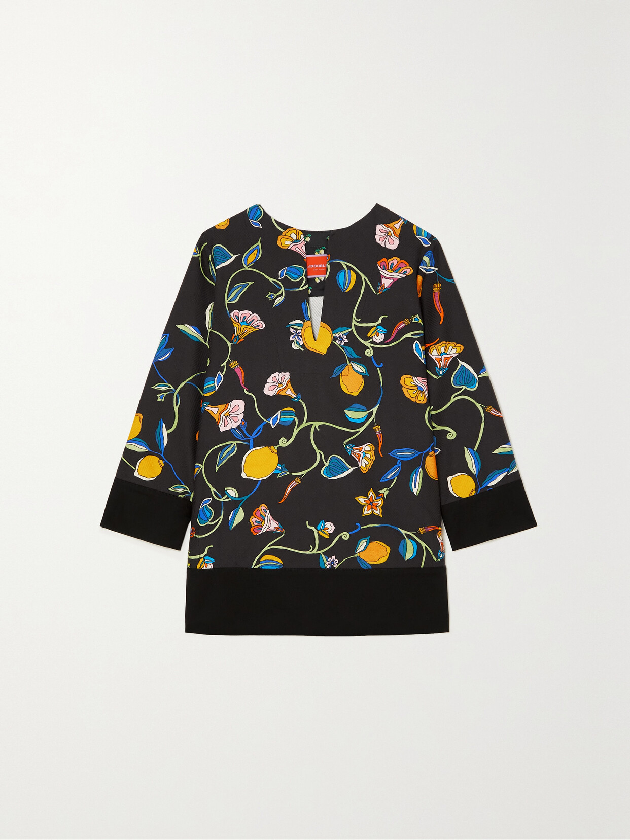 La DoubleJ Printed Textured-cotton Tunic - Black