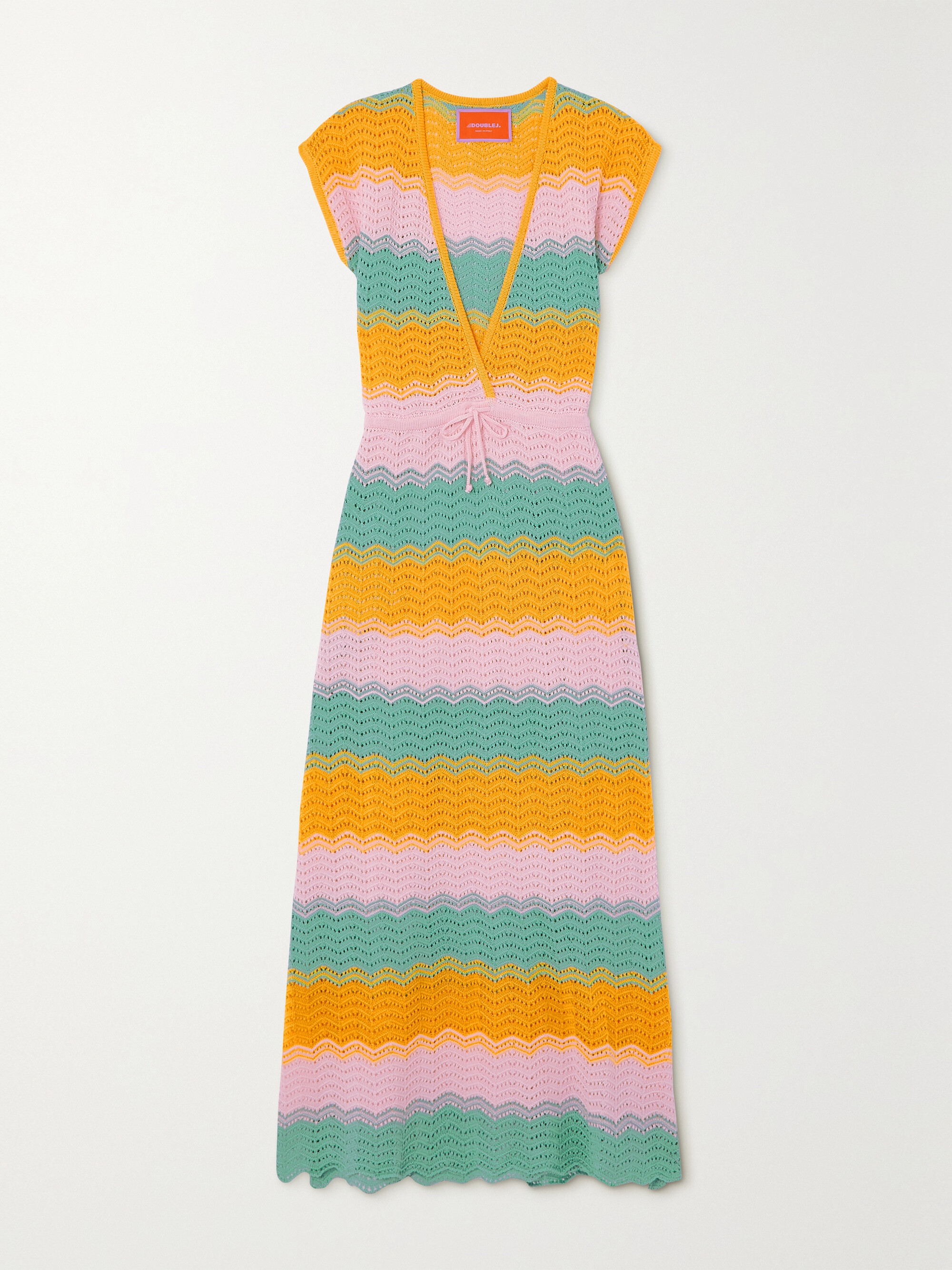 La DoubleJ Salty Skin striped crocheted cotton maxi dress thumbnail