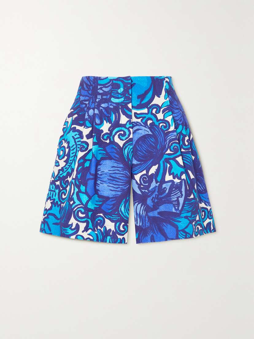 La DoubleJ Deck Printed Textured-cotton Shorts