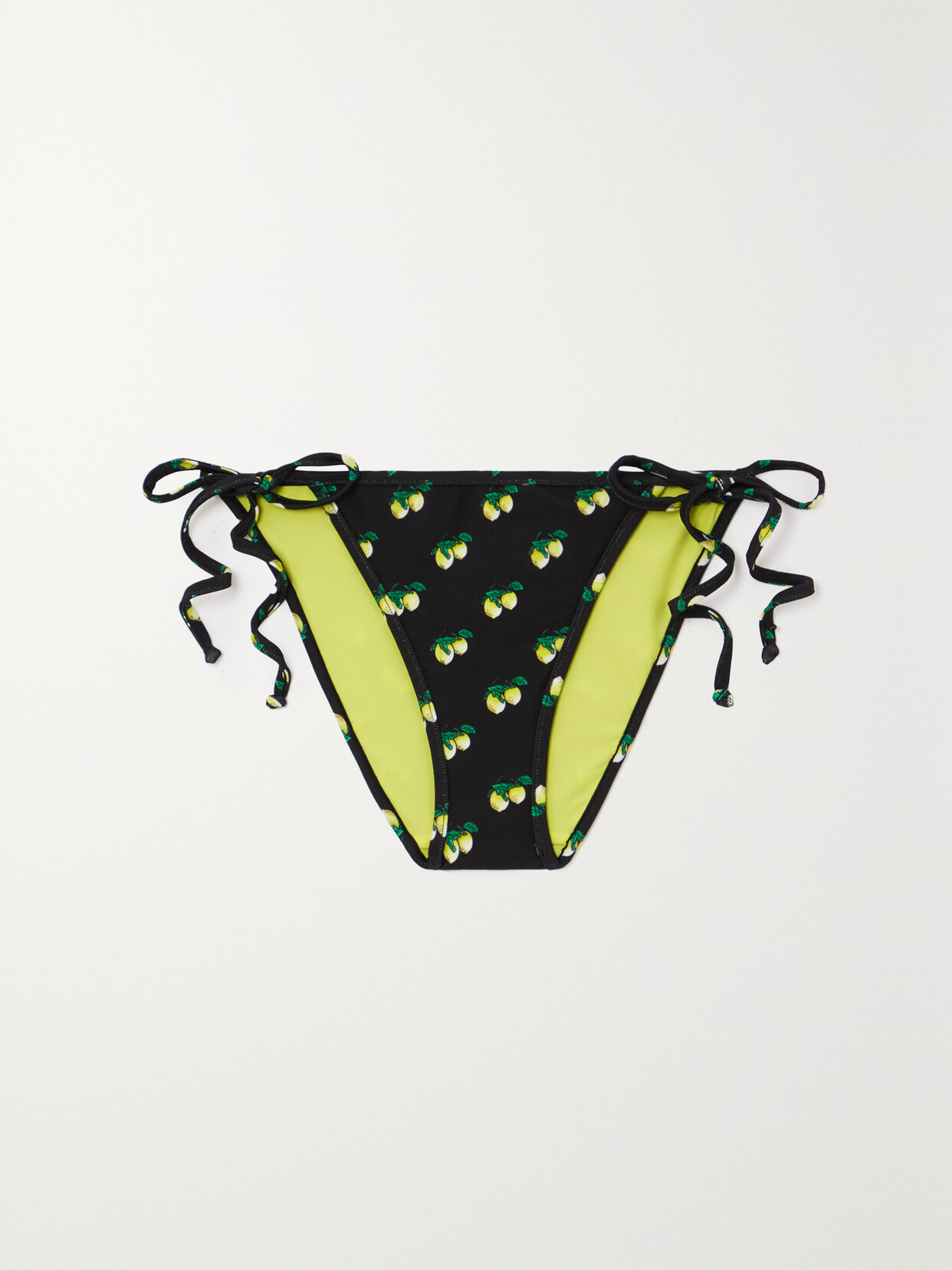 La Doublej Printed Bikini Briefs In Black