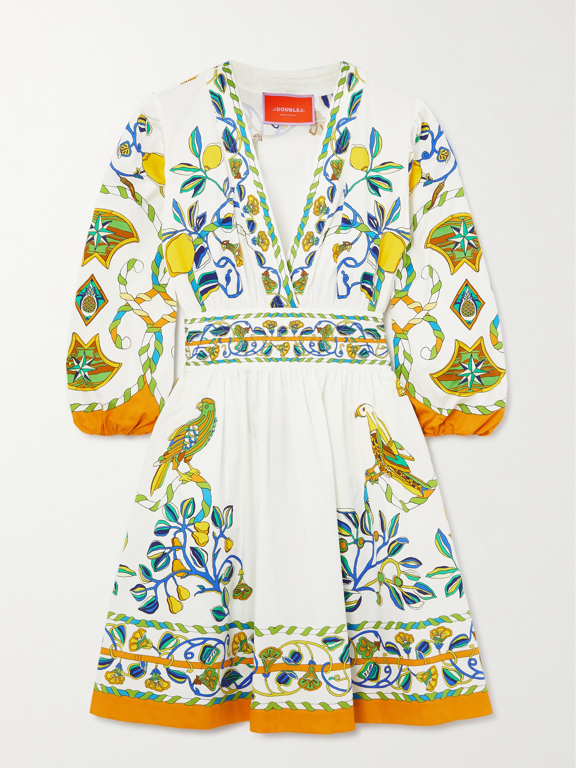 La DoubleJ Margherita printed cotton-poplin mini dress thumbnail