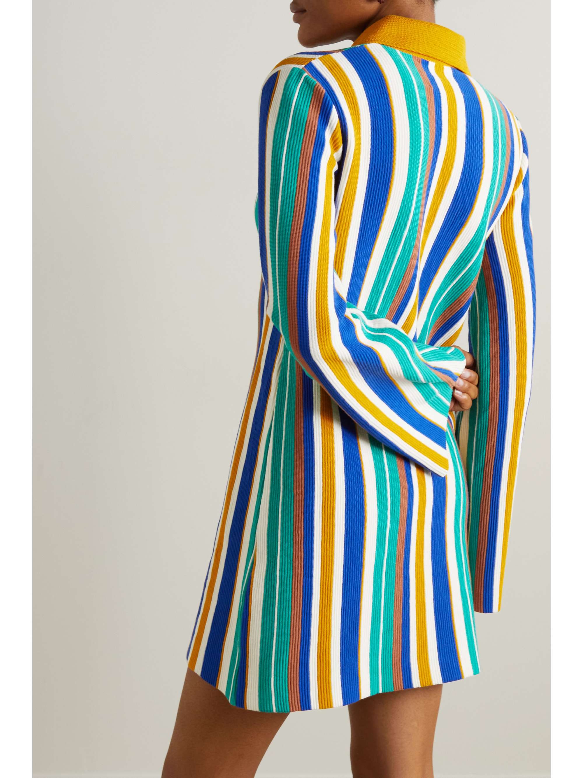 LA DOUBLEJ Bay striped ribbed cotton mini dress