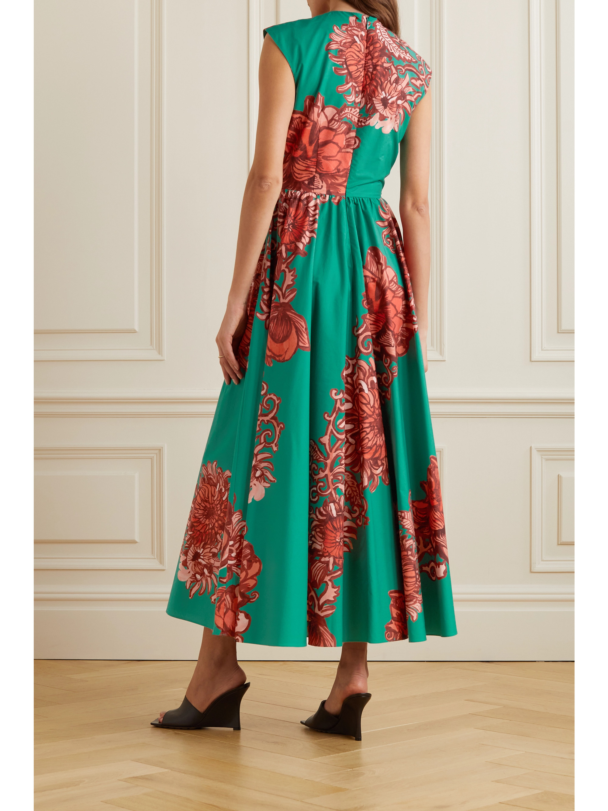 La DoubleJ Cutout floral-print cotton-poplin maxi dress thumbnail