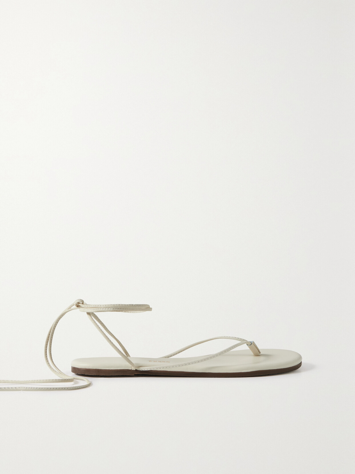 TKEES Lilu Lace-up Leather Sandals - Cream