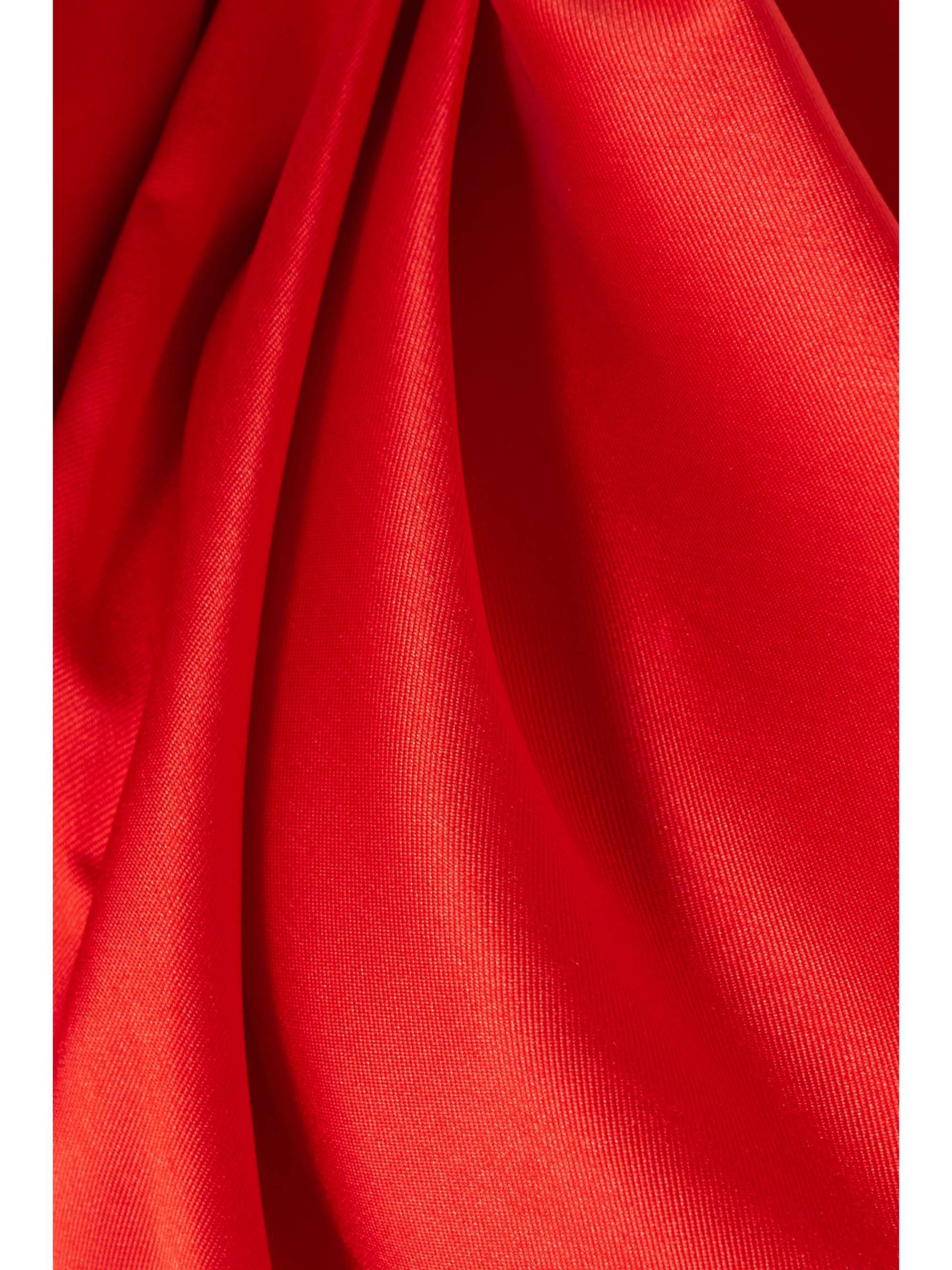 SOLACE LONDON Karli one-shoulder gathered faille and stretch-crepe maxi dress