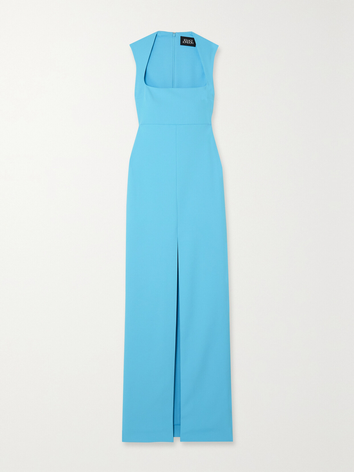 Shop Solace London Sofia Crepe Gown In Blue