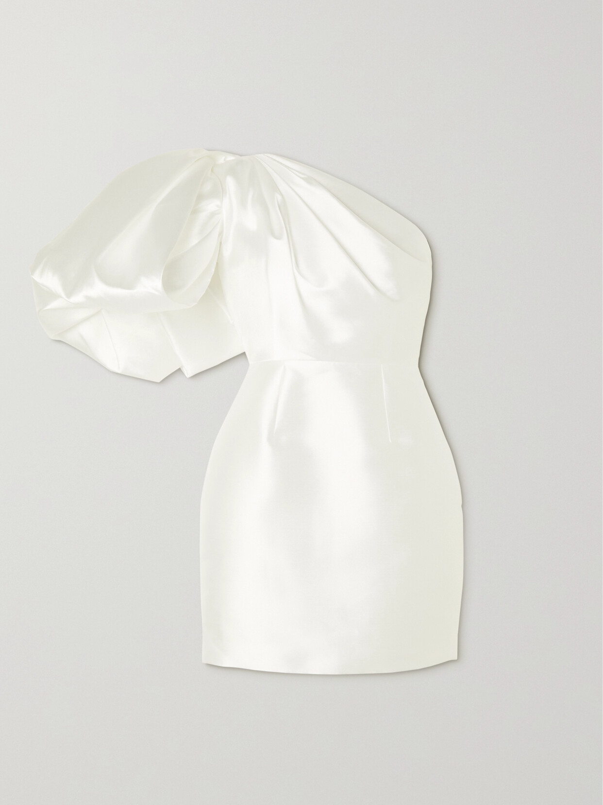 Solace London Hayes One-shoulder Satin-twill Mini Dress In White