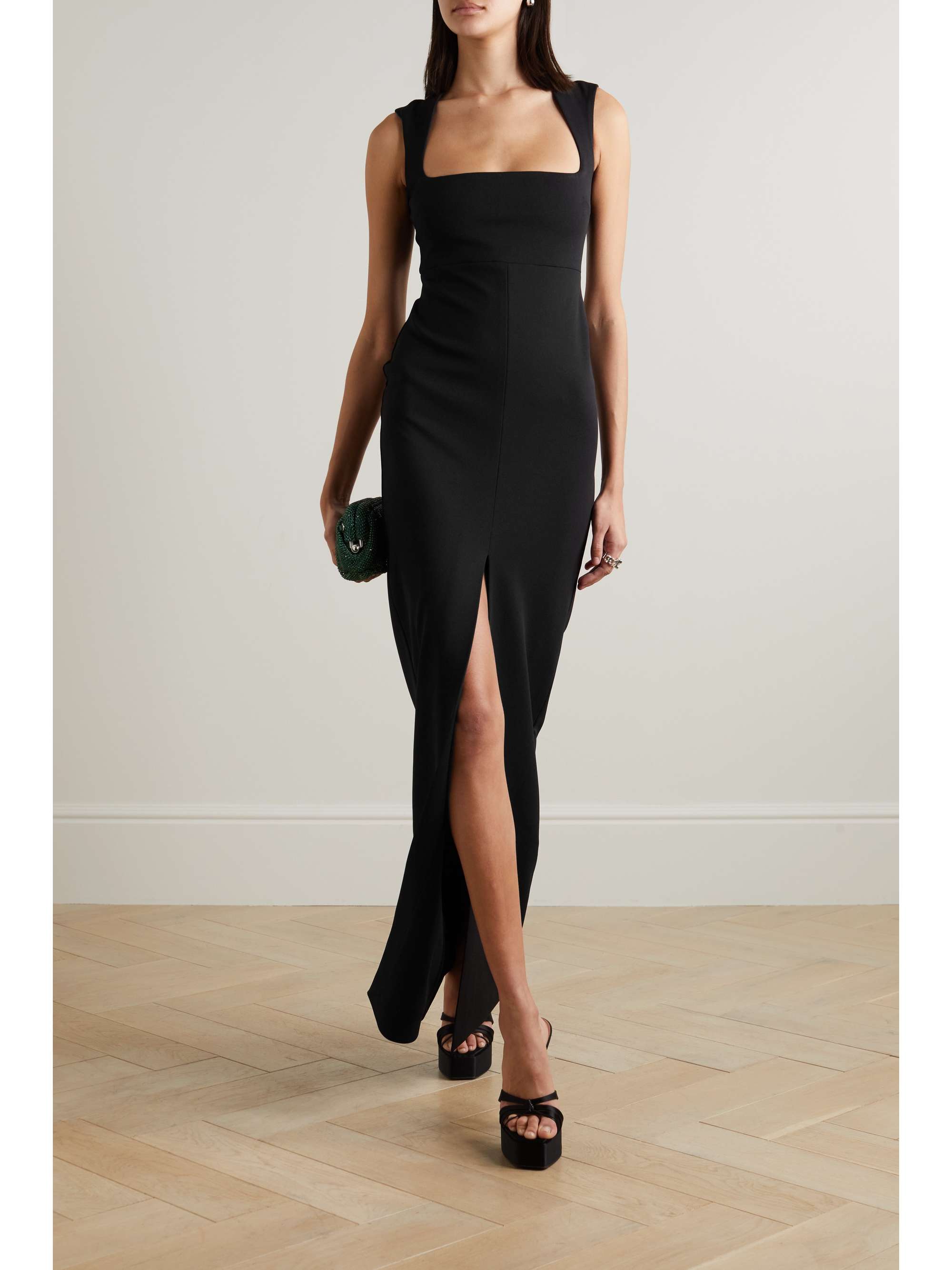 SOLACE LONDON Sofia stretch-crepe maxi dress