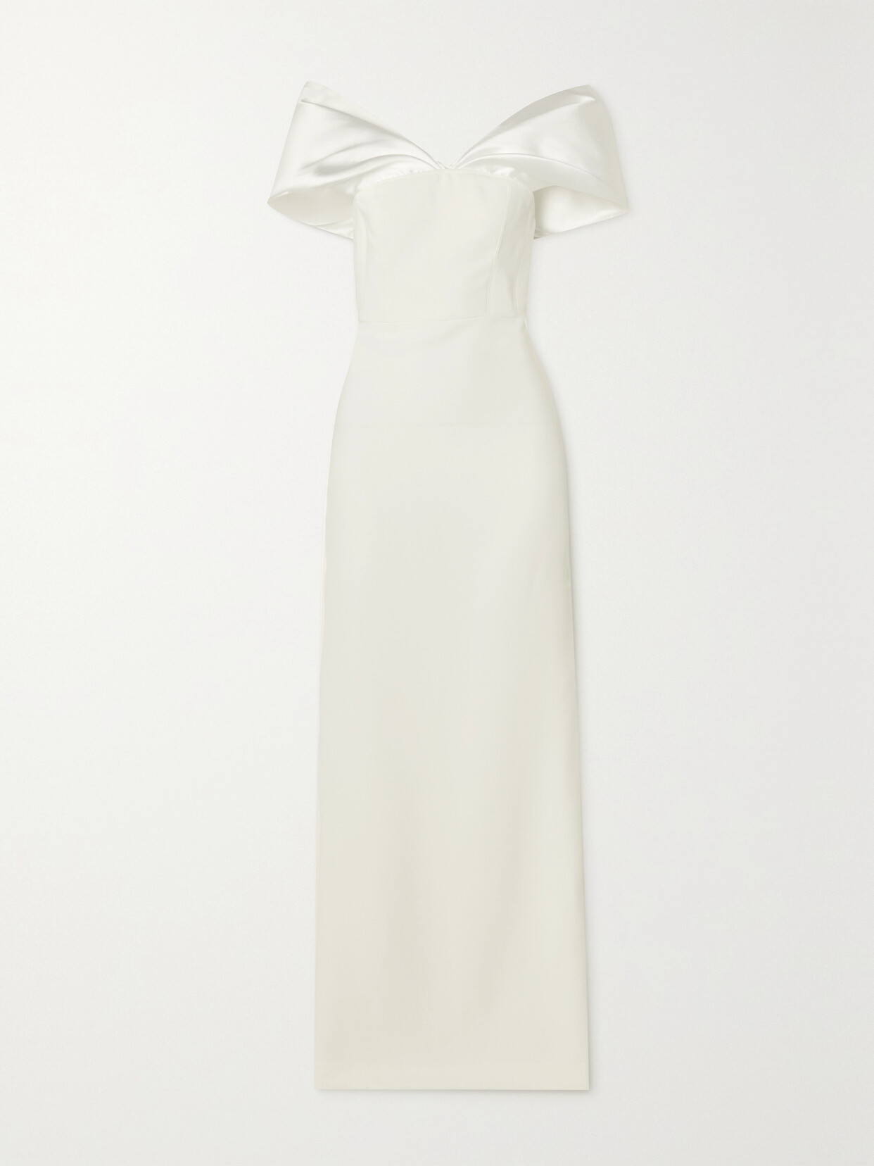 Shop Solace London Dakota Off-the-shoulder Crepe And Satin-twill Gown In White