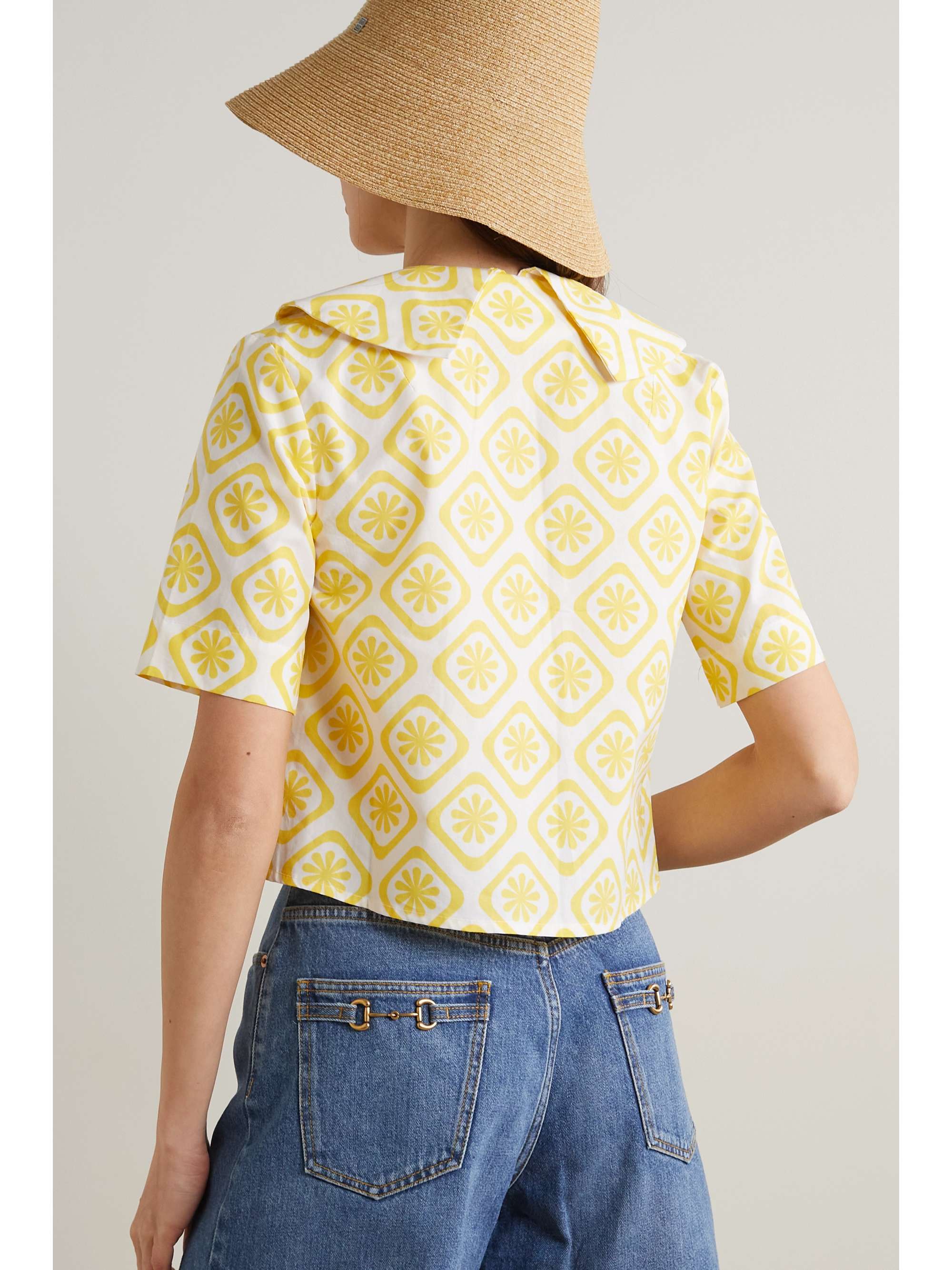 SINDISO KHUMALO Gloria ruffled printed cotton-poplin shirt