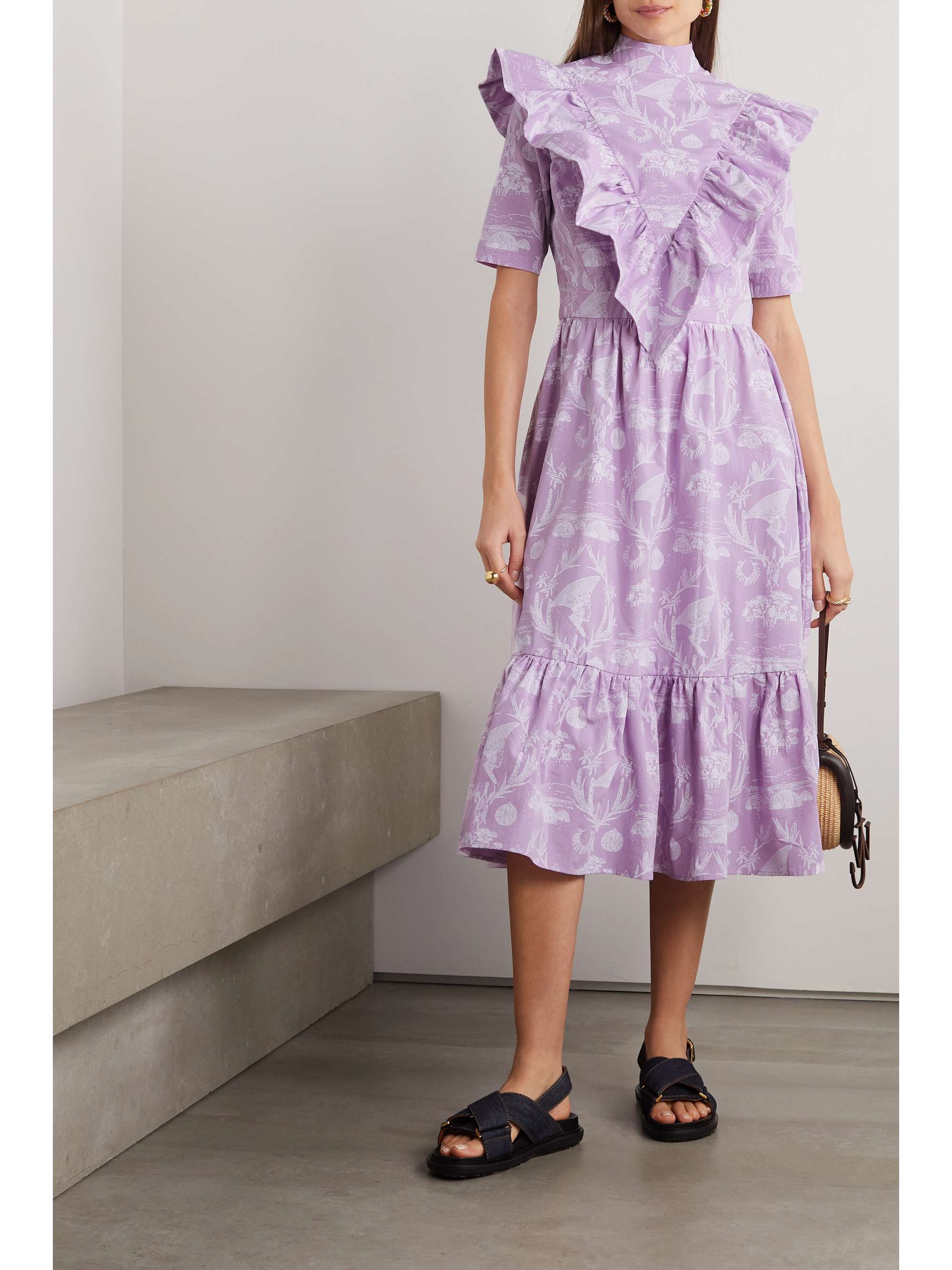 SINDISO KHUMALO Celie printed cotton midi dress
