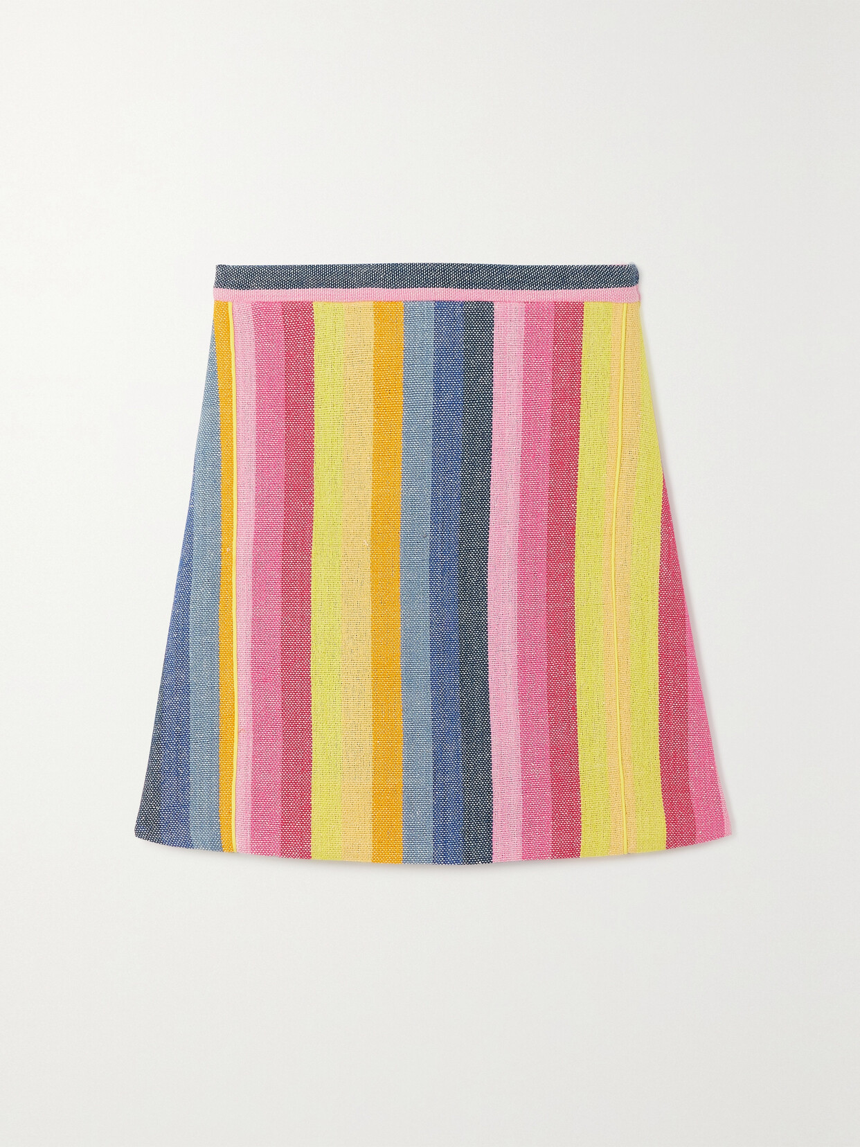 SINDISO KHUMALO - Jemma Striped Linen-canvas Mini Skirt - Yellow