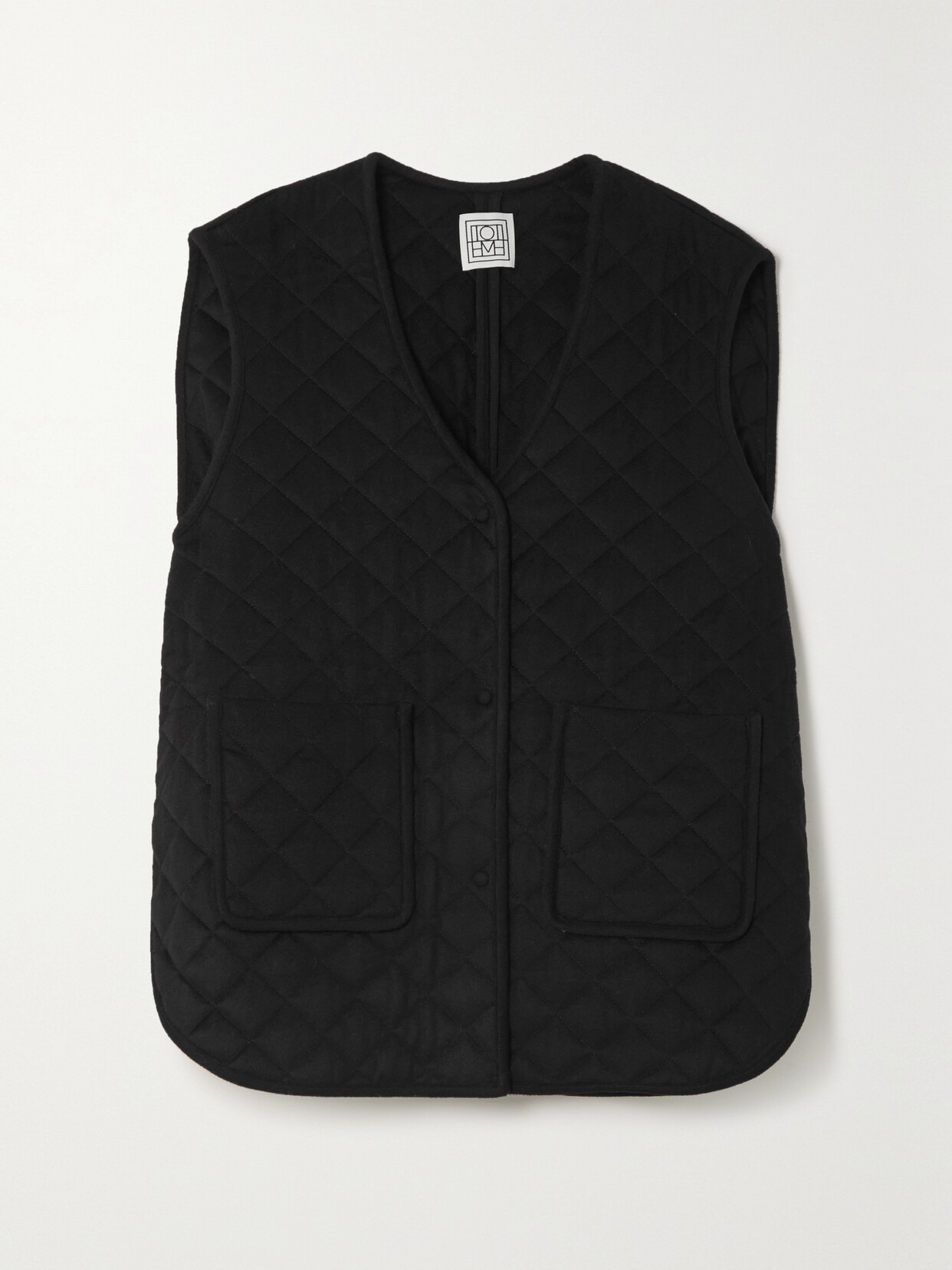 Totême Oversized Quilted Wool Vest In Black