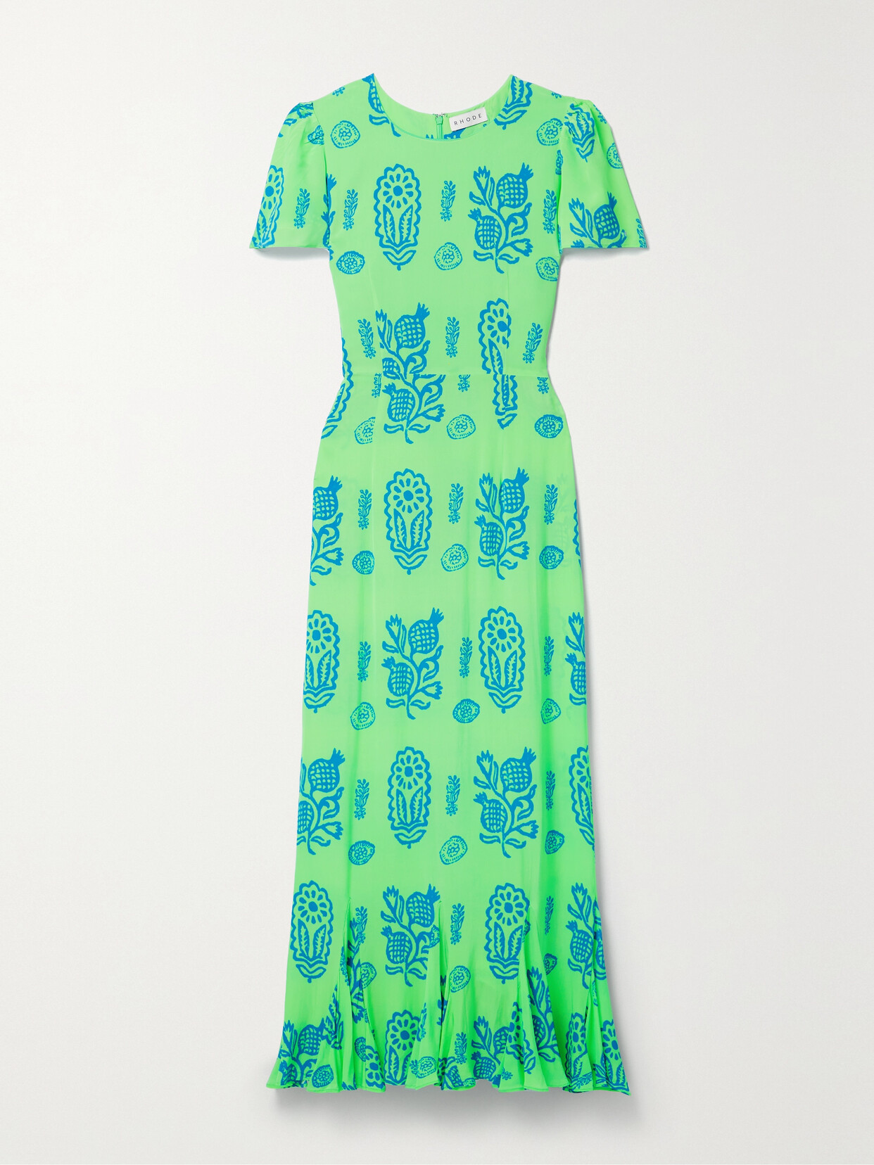 RHODE LULANI PRINTED CREPE DE CHINE MIDI DRESS