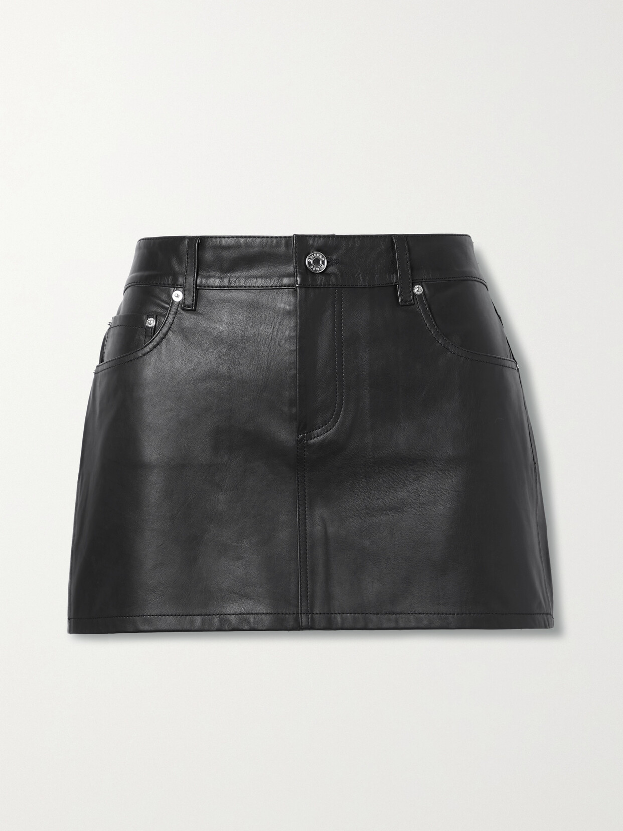 GRLFRND - Niki Leather Mini Skirt - Black