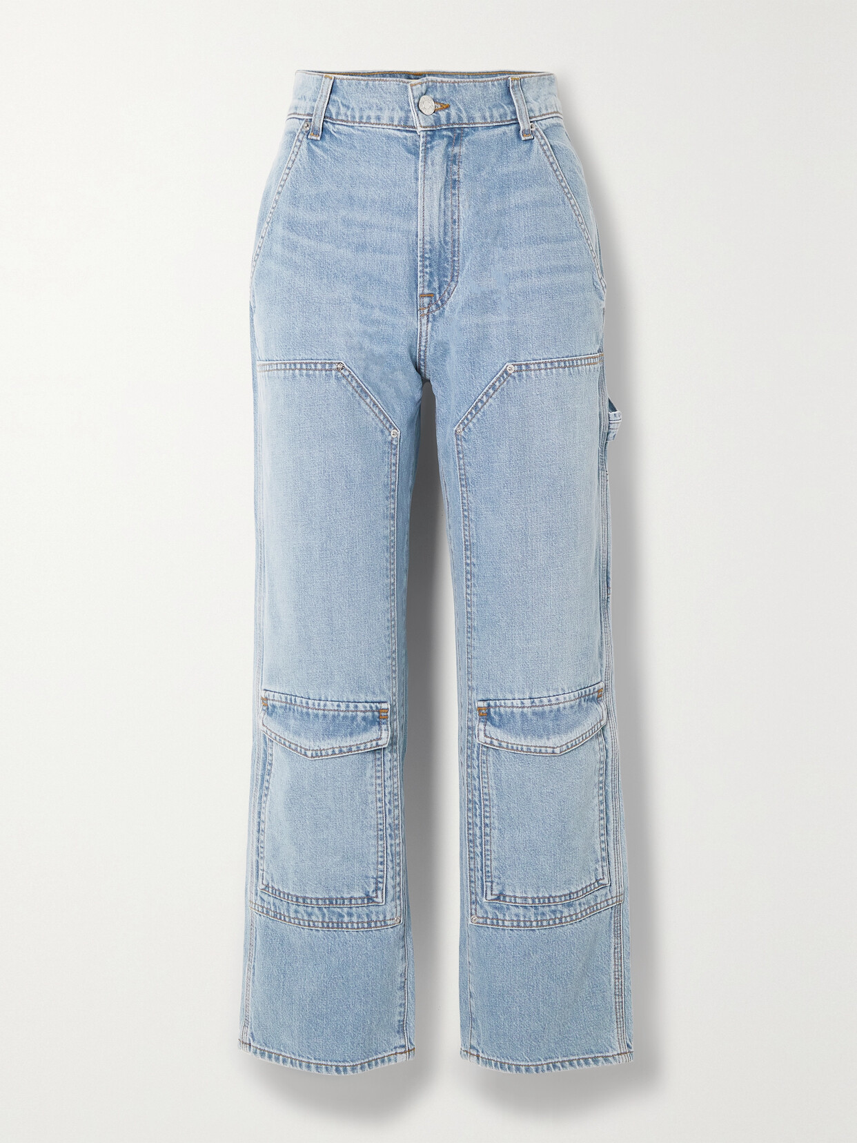 GRLFRND - Milla Cropped High-rise Straight-leg Jeans - Blue