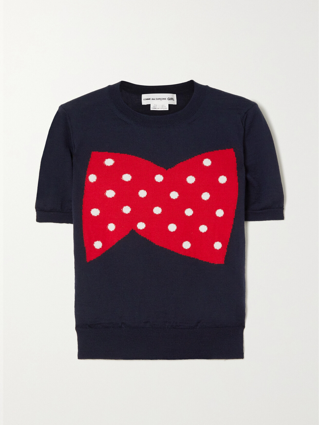 Comme des Garçons GIRL - Polka-dot Intarsia Wool-blend Top - Blue