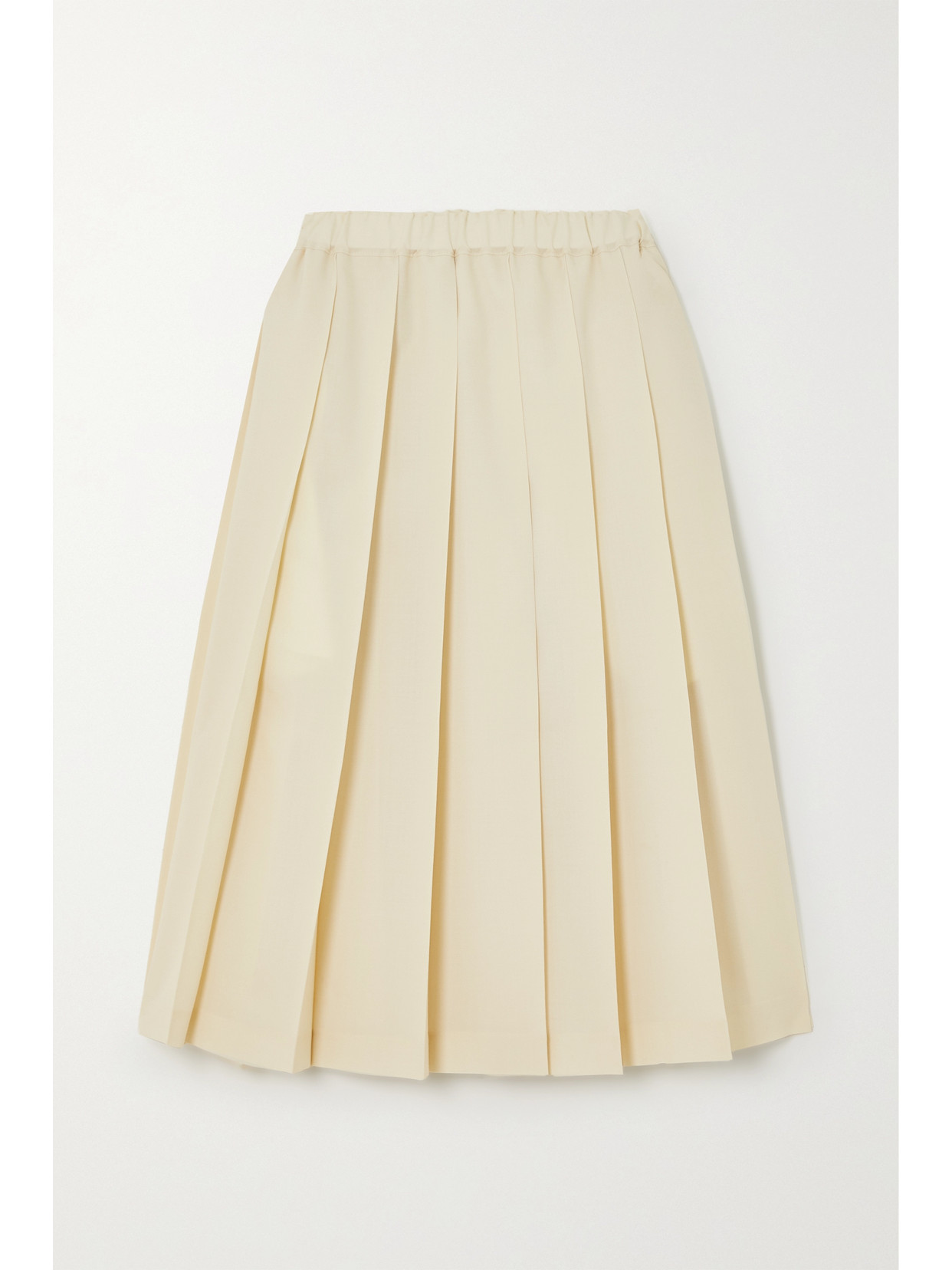 Comme des Garçons GIRL - Pleated Wool Midi Skirt - Off-white