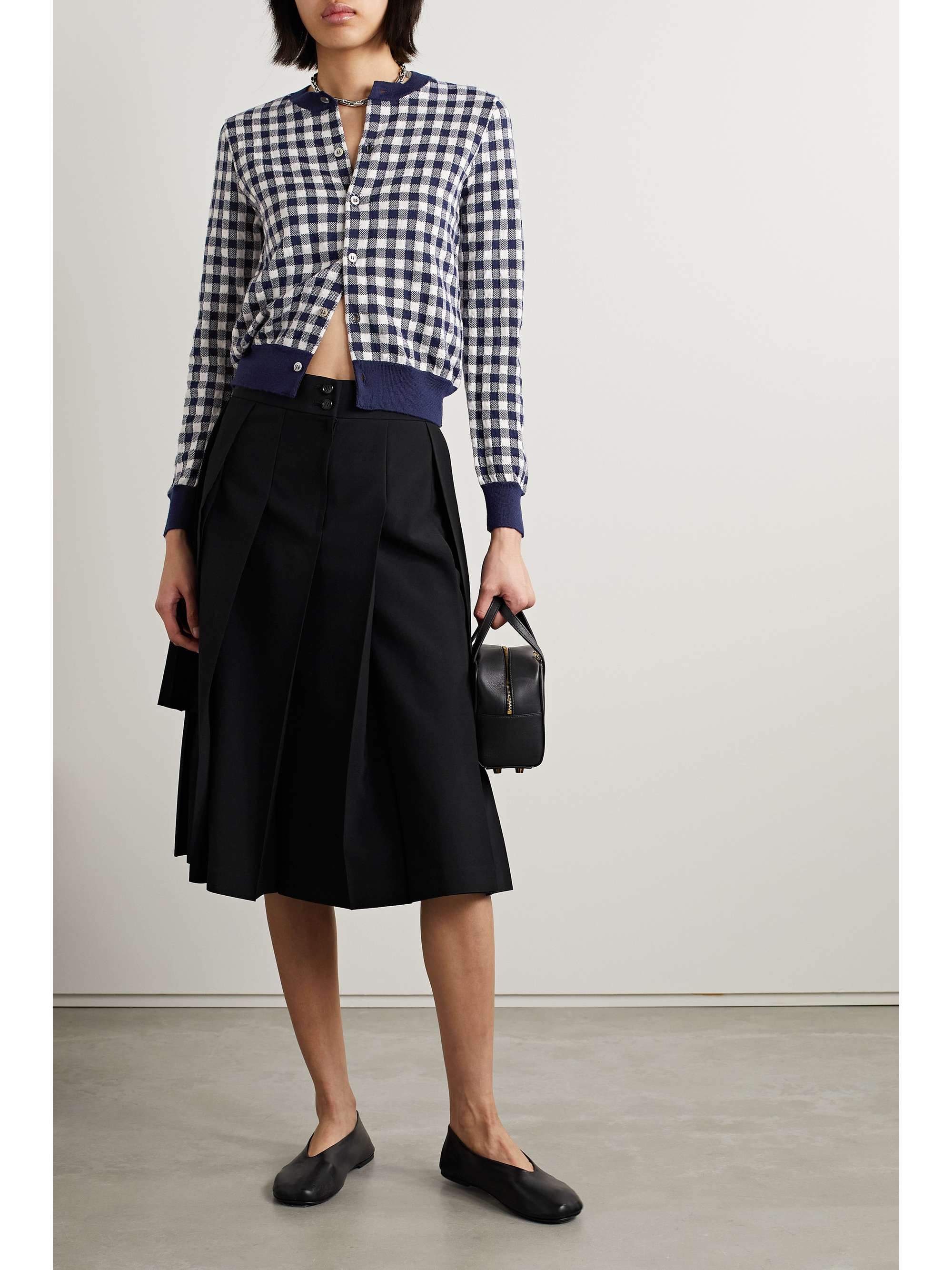 COMME DES GARÇONS GIRL Checked jacquard-knit wool cardigan | NET-A-PORTER