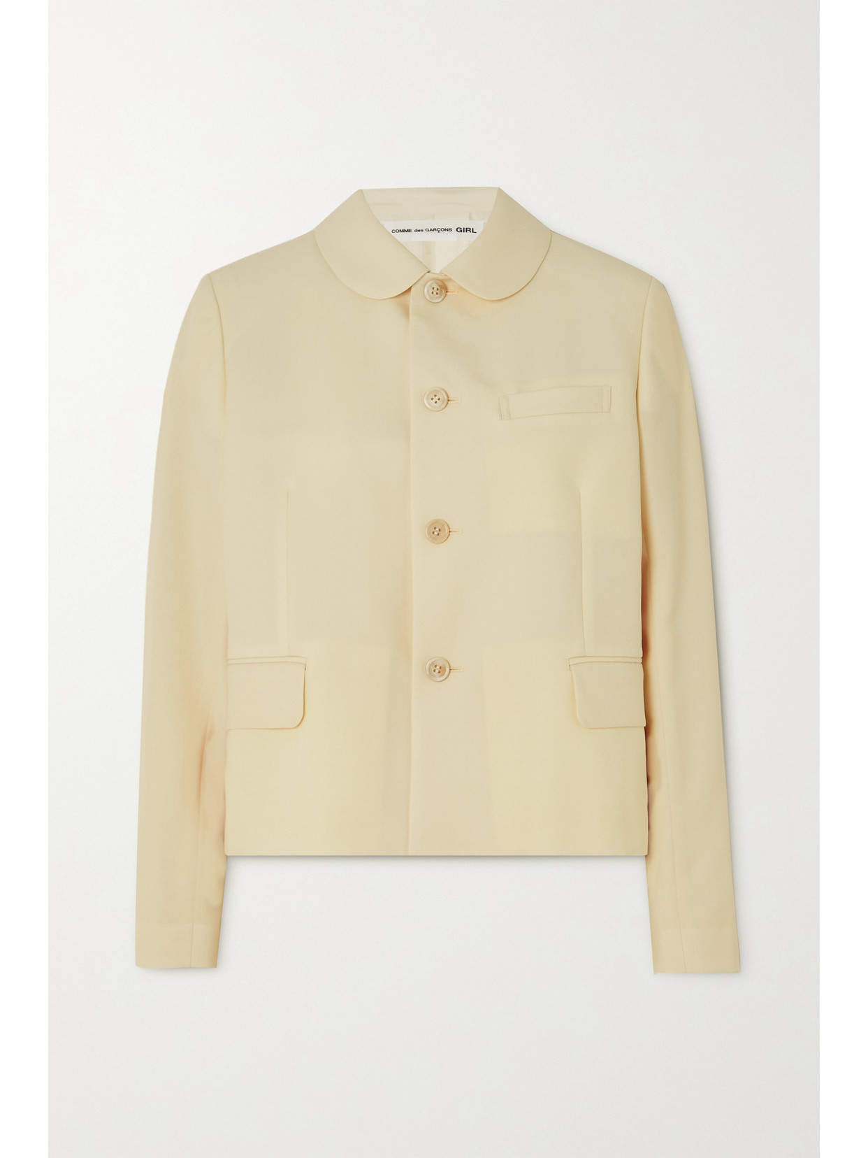 Comme des Garçons GIRL - Striped Webbing-trimmed Wool Blazer - Off-white