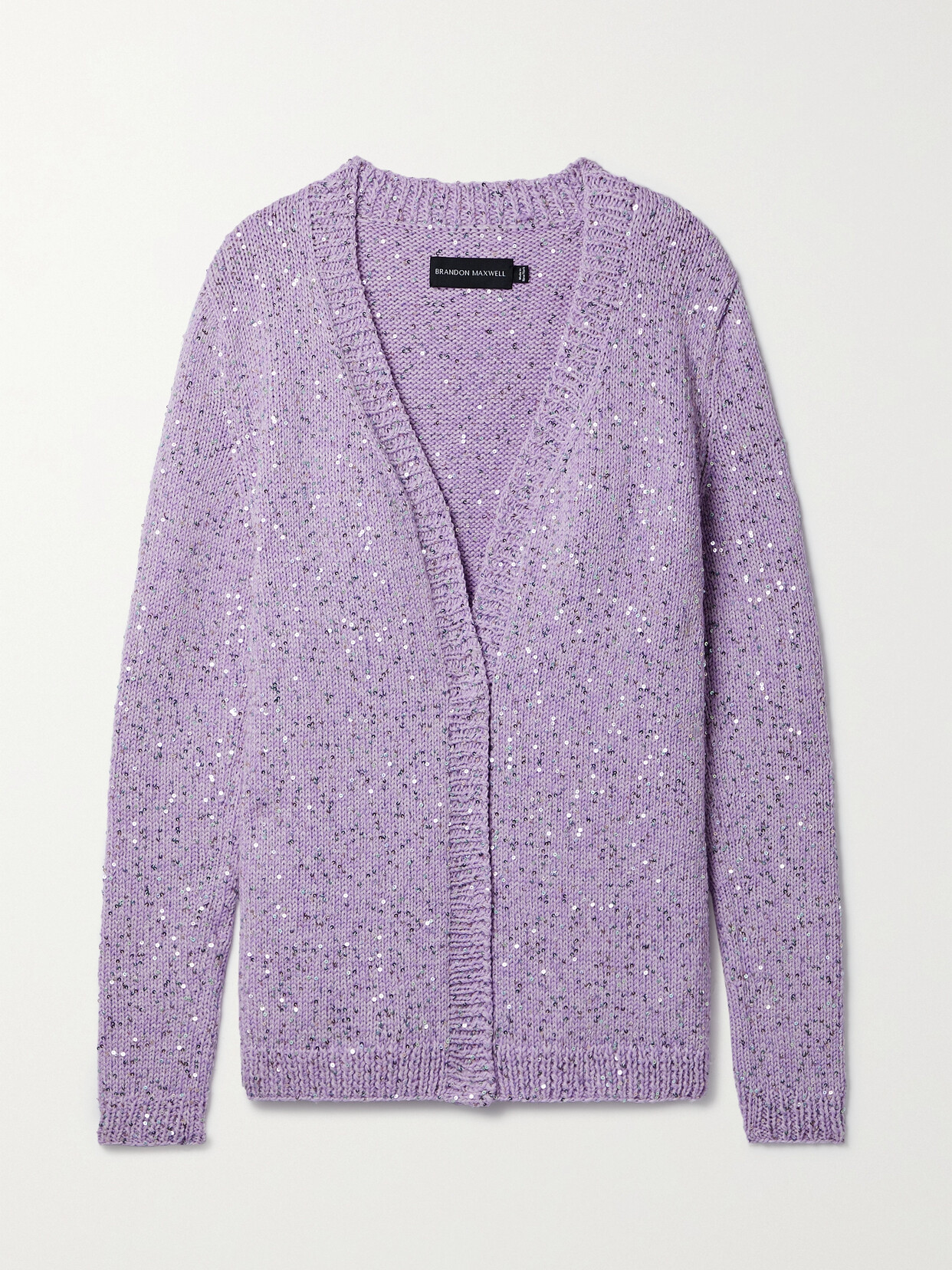 Brandon Maxwell - Sawyer Sequin-embellished Wool Cardigan - Purple